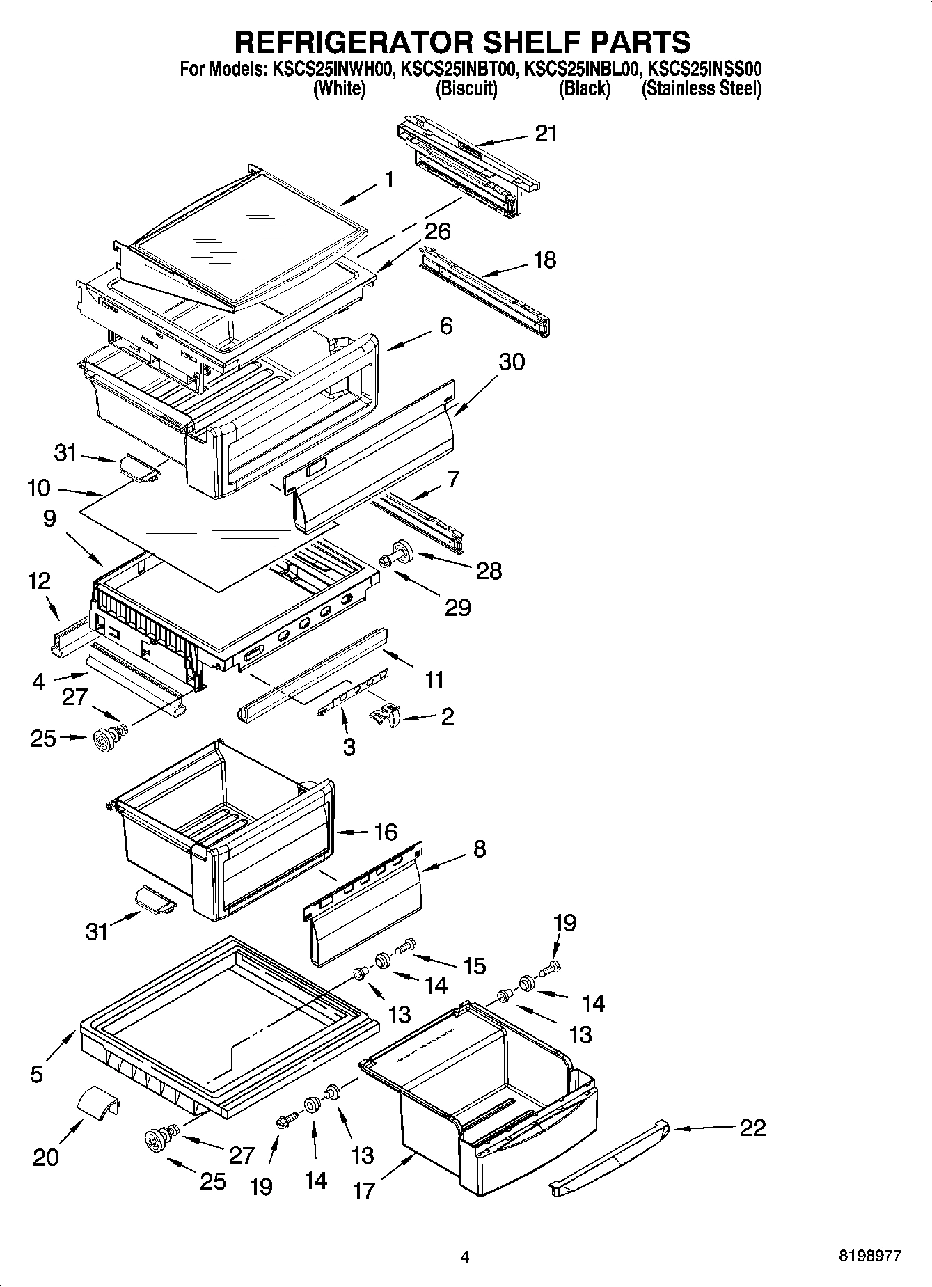 03 - REFRIGERATOR SHELF PARTS