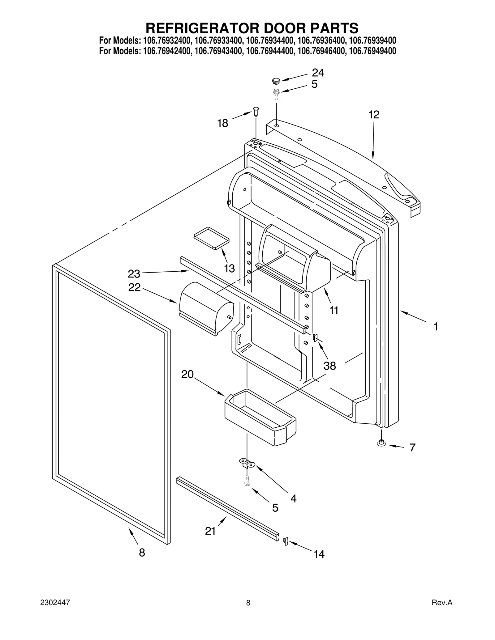 REFRIGERATOR DOOR PARTS