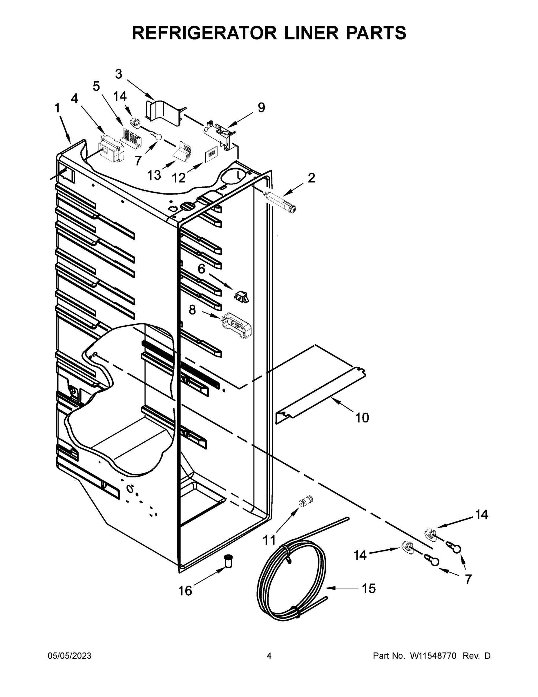03 - REFRIGERATOR LINER PARTS