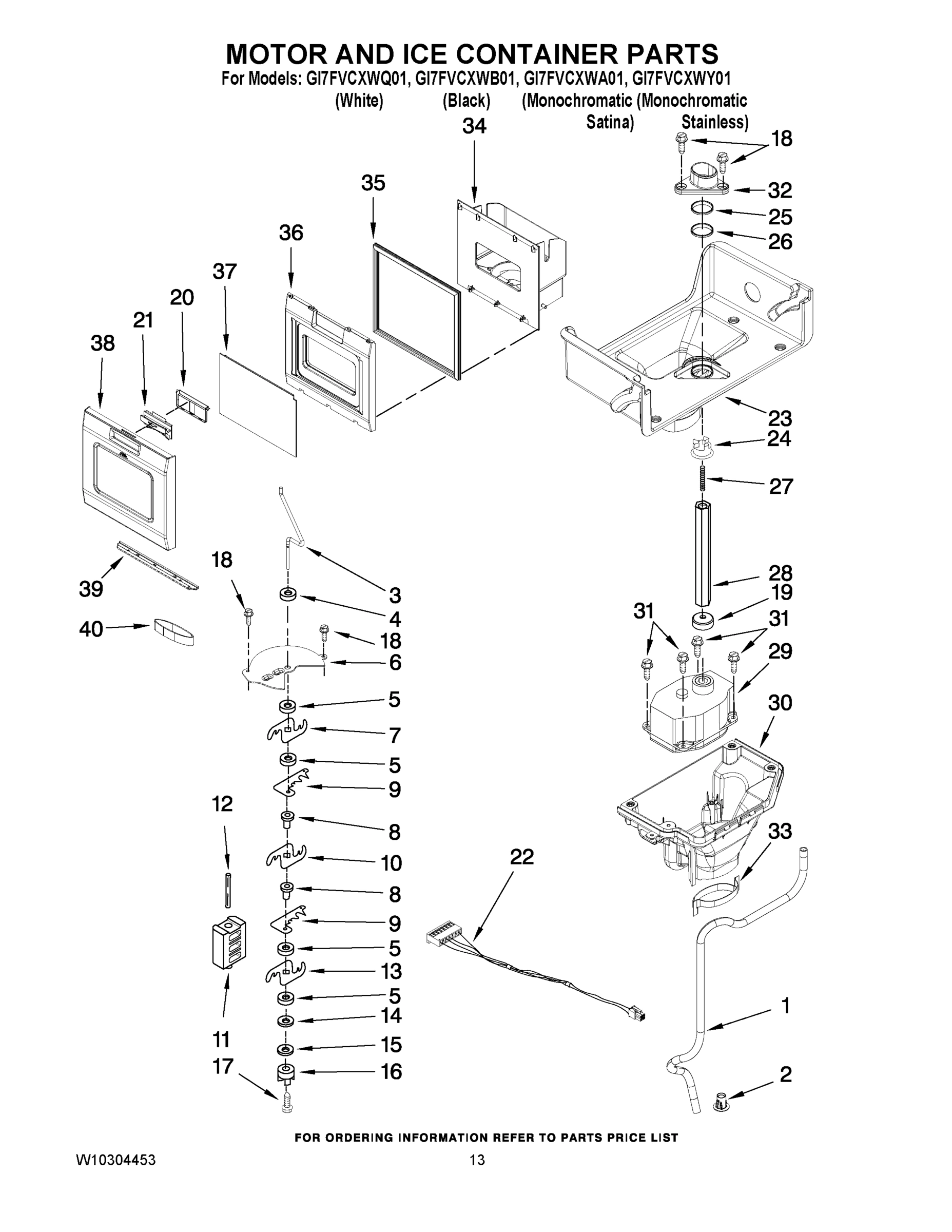 07 - MOTOR AND ICE CONTAINER PARTS
