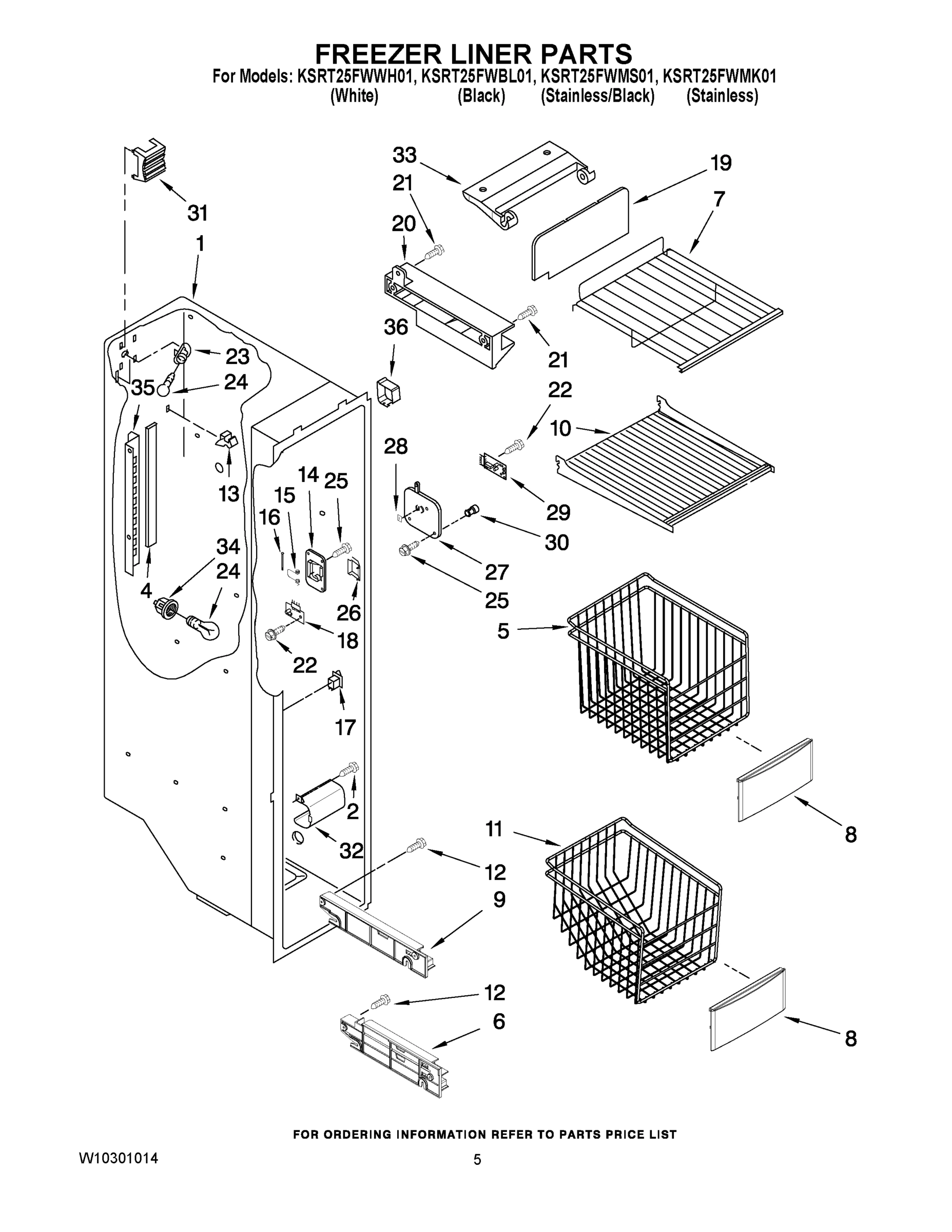 04 - FREEZER LINER PARTS