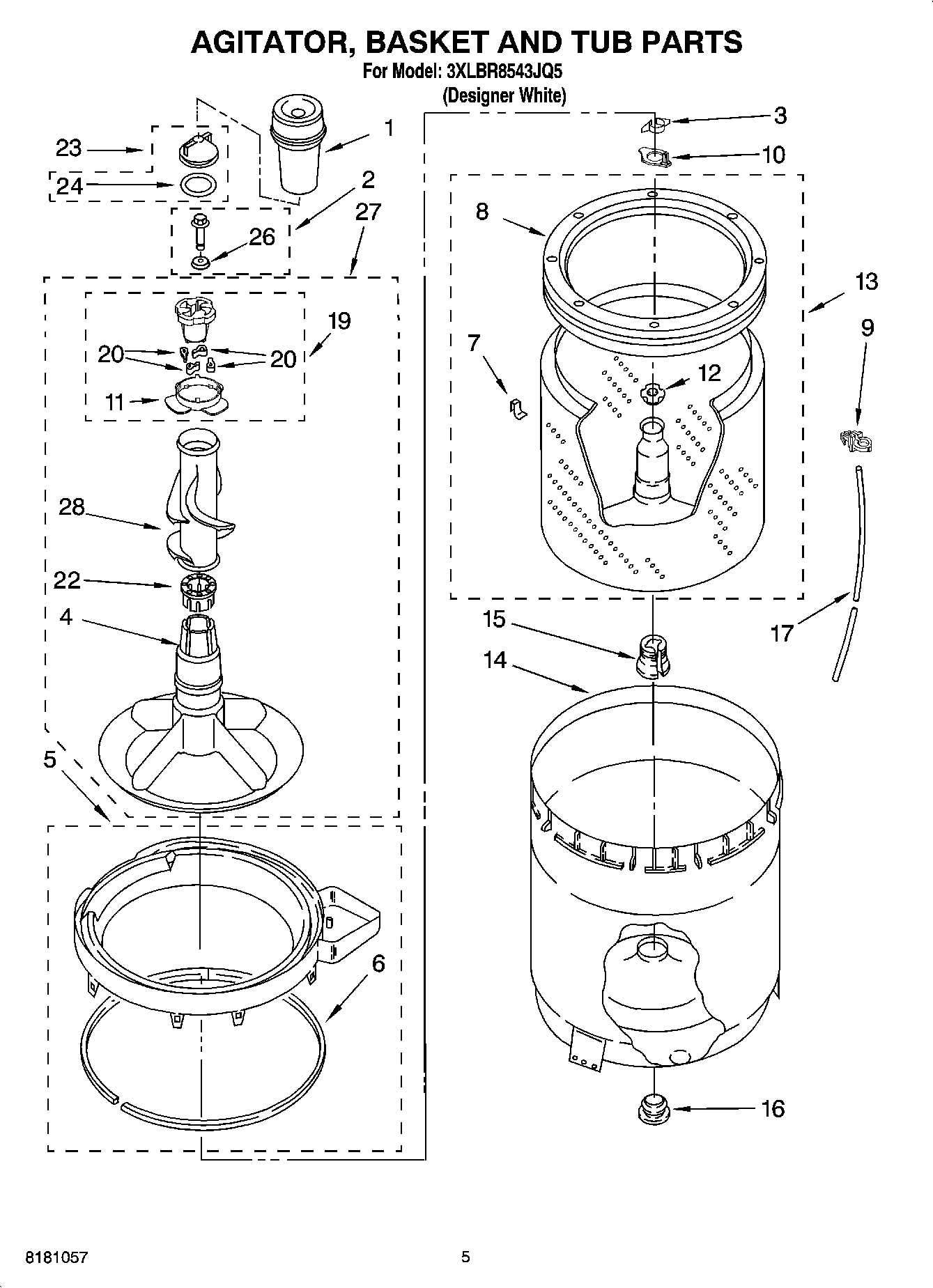 03 - AGITATOR, BASKET AND TUB PARTS