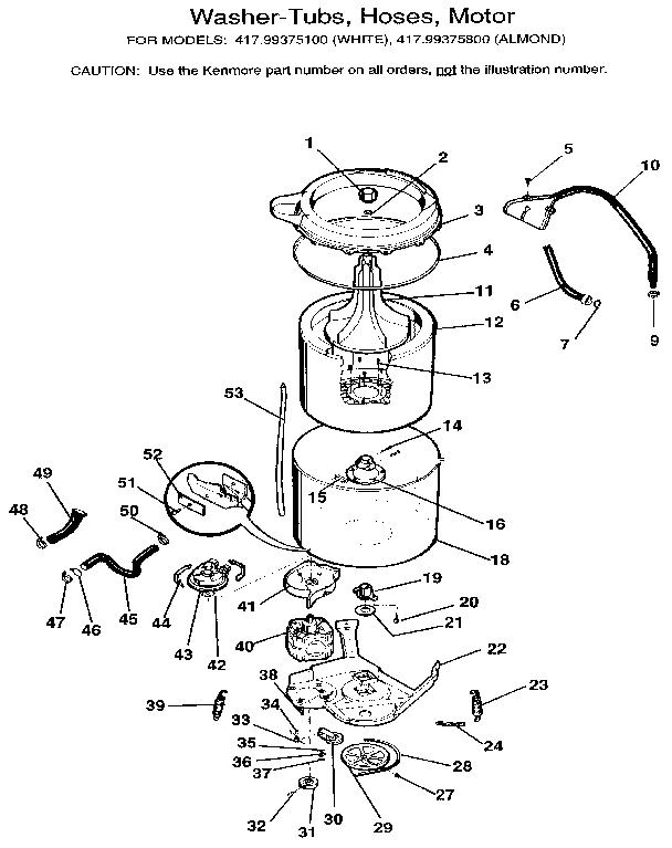 WASHER-TUBS, HOSES, MOTOR