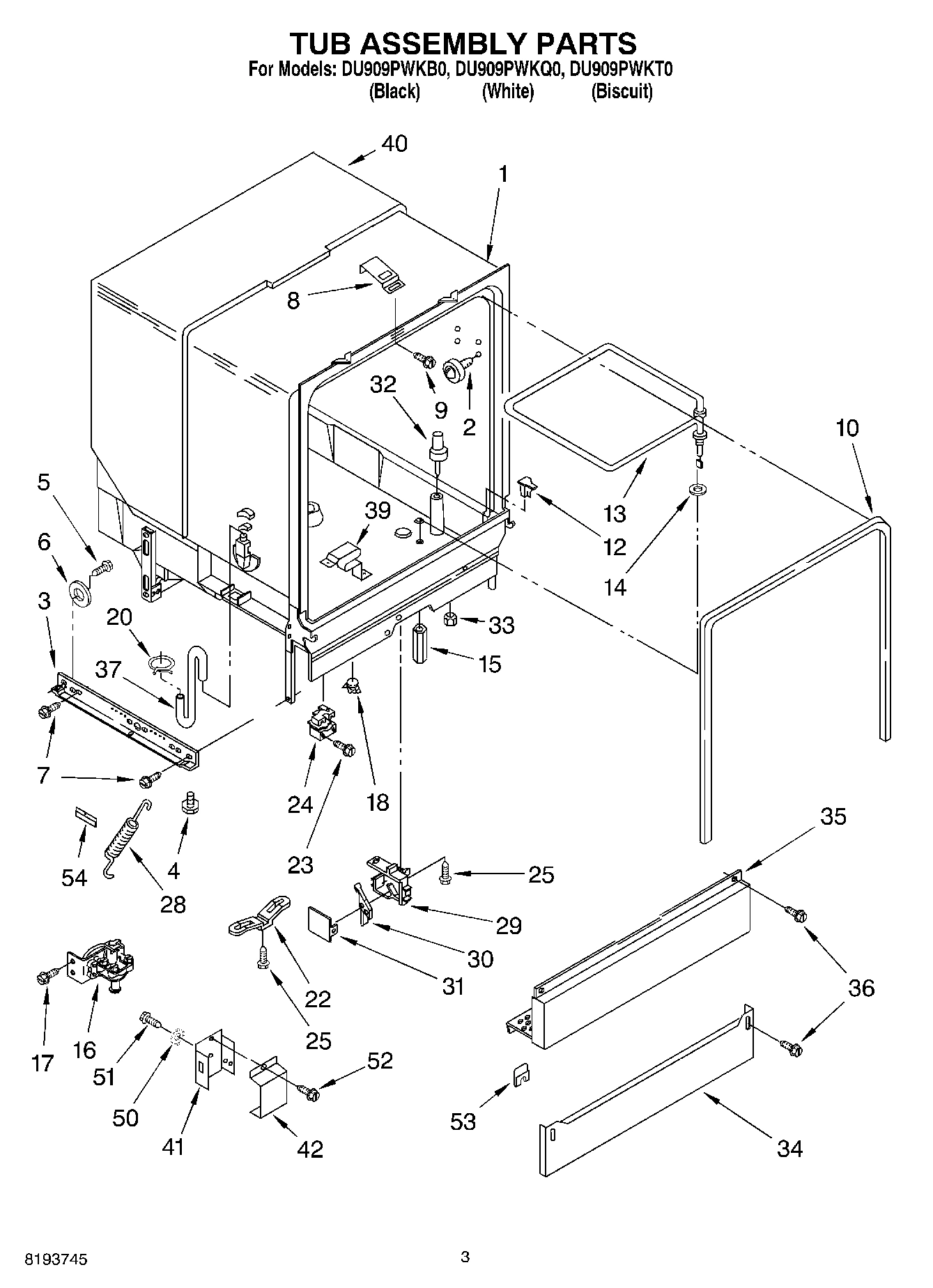 03 - TUB ASSEMBLY PARTS