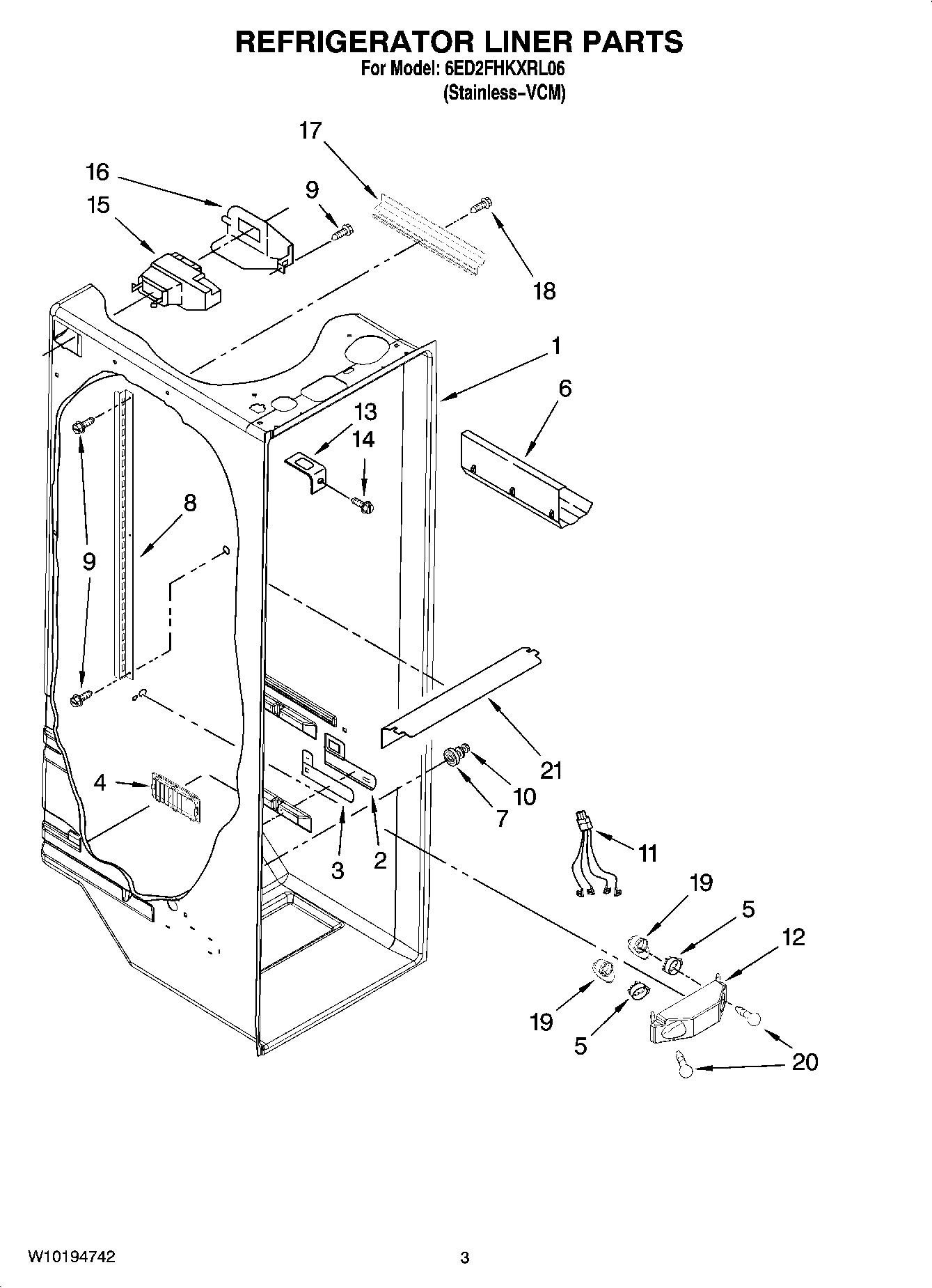 02 - REFRIGERATOR LINER PARTS