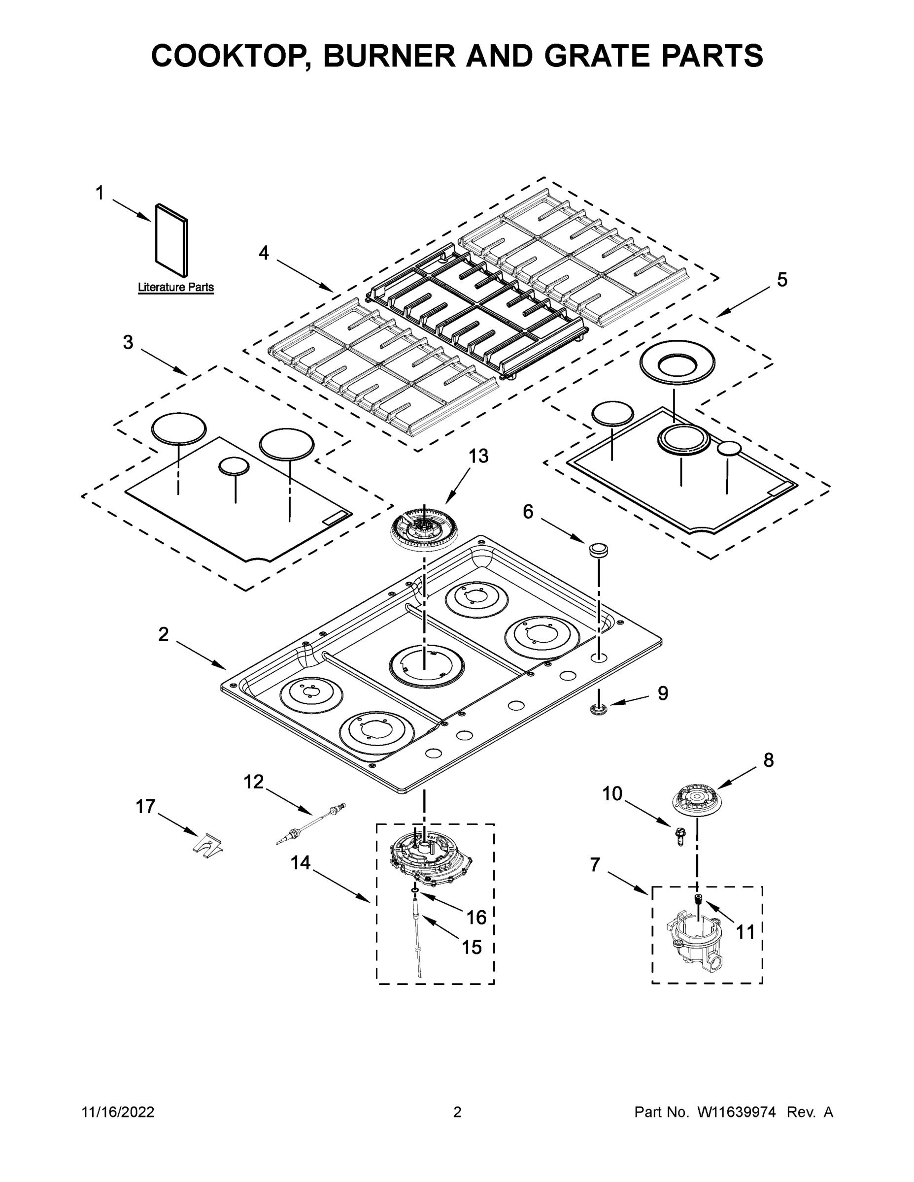 02 - COOKTOP, BURNER AND GRATE PARTS