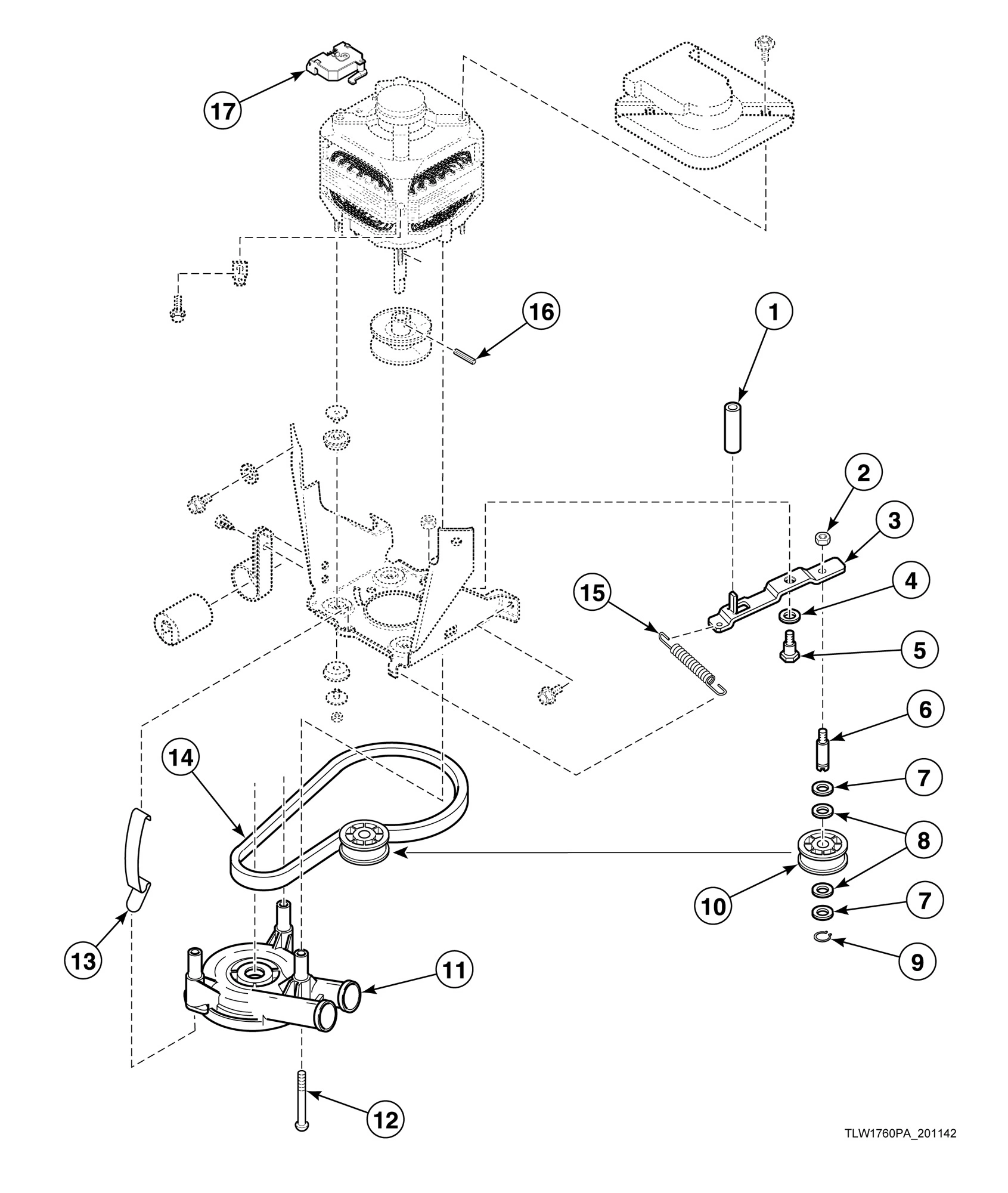 Belt, Pump and Idler Assembly (Drawing 2 of 4)