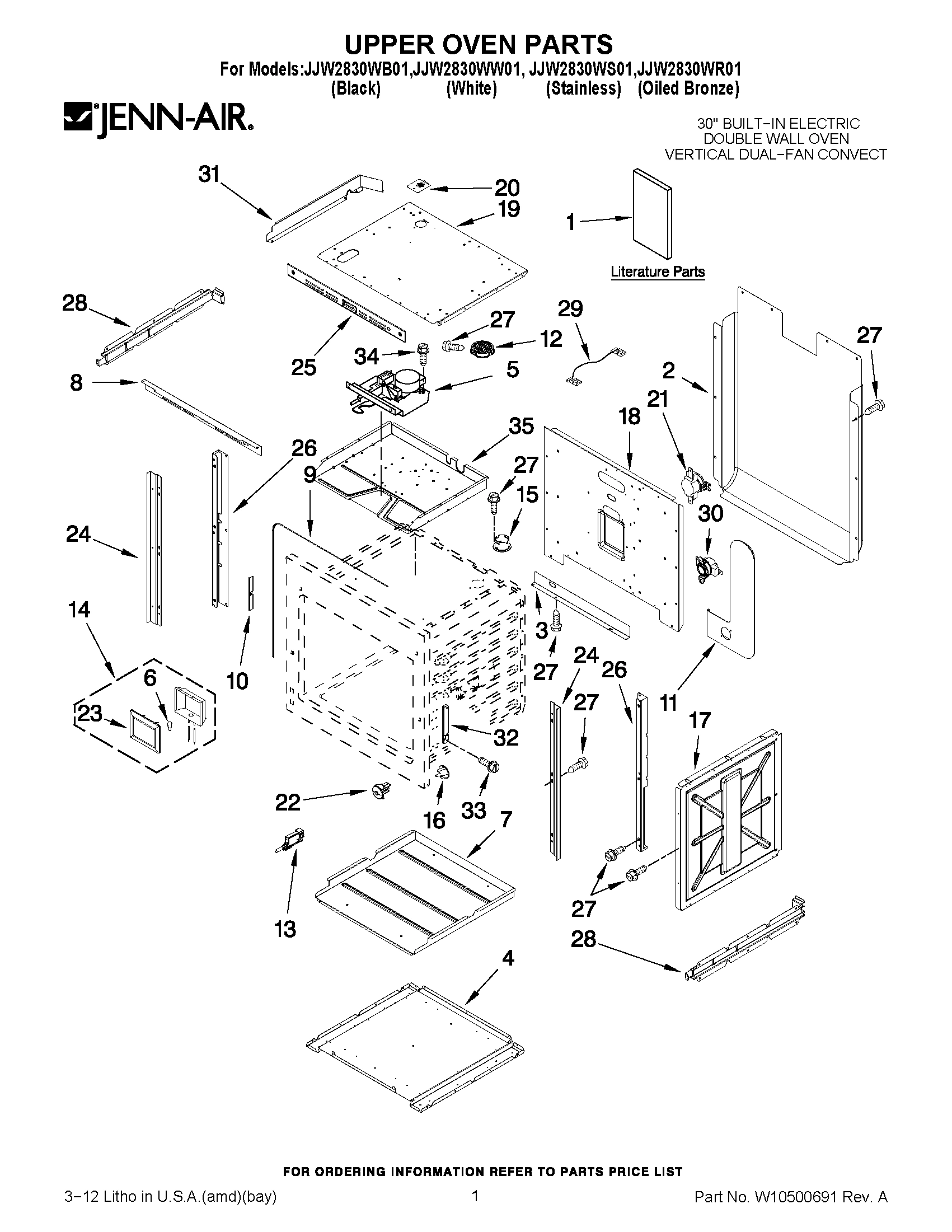 01 - UPPER OVEN PARTS