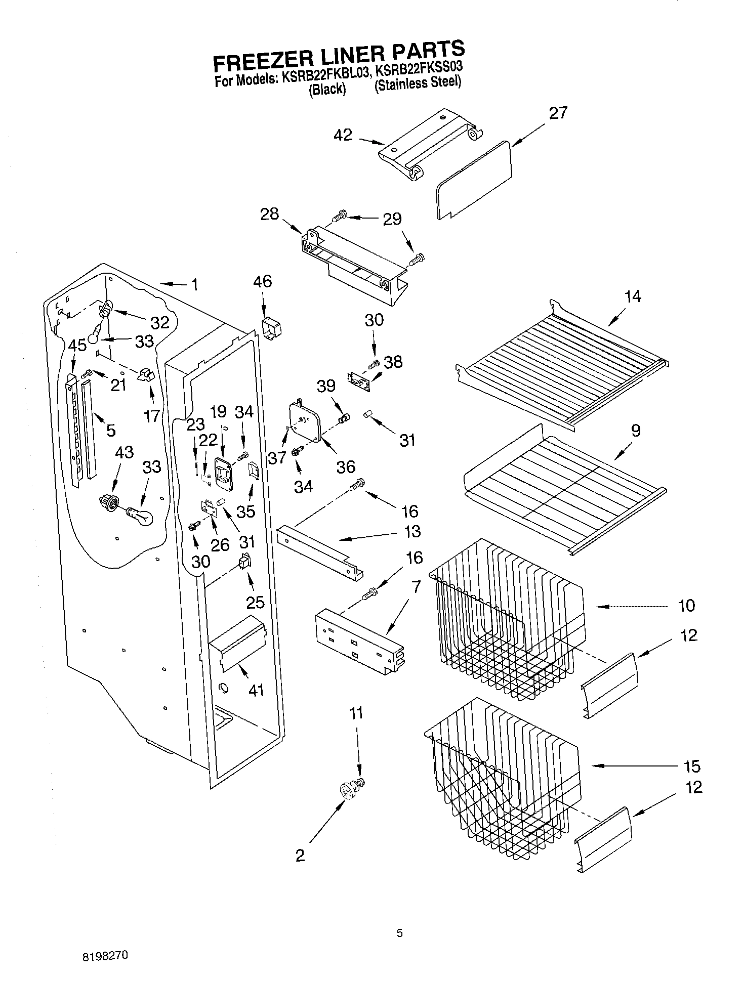 04 - FREEZER LINER PARTS