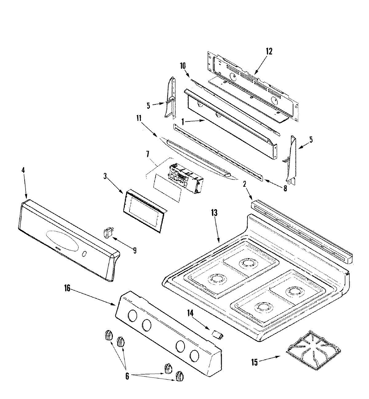 02 - CONTROL PANEL/TOP ASSEMBLY