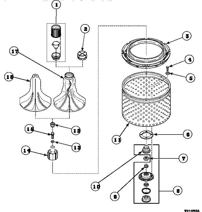 02 - AGITATOR/DRIVE BELL/SEAL KIT/TUB & HUB