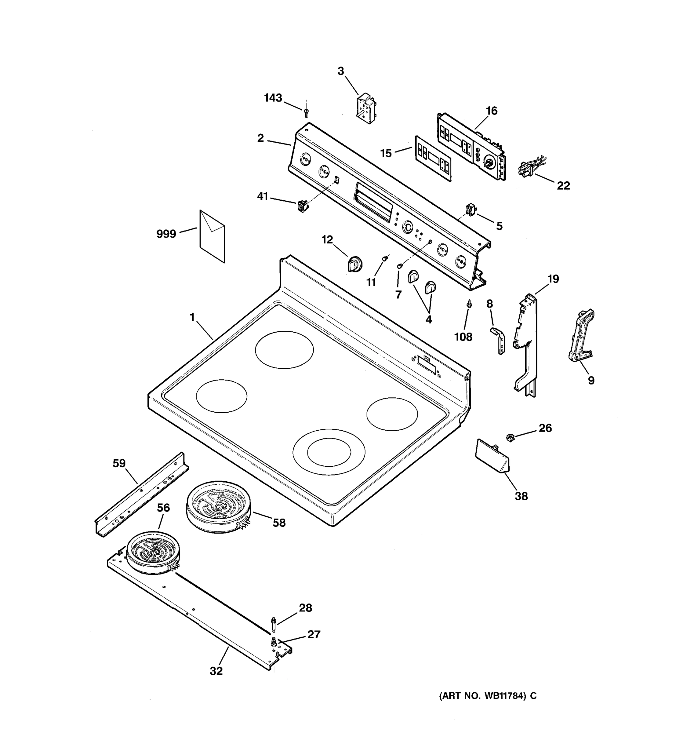 CONTROL PANEL & COOKTOP