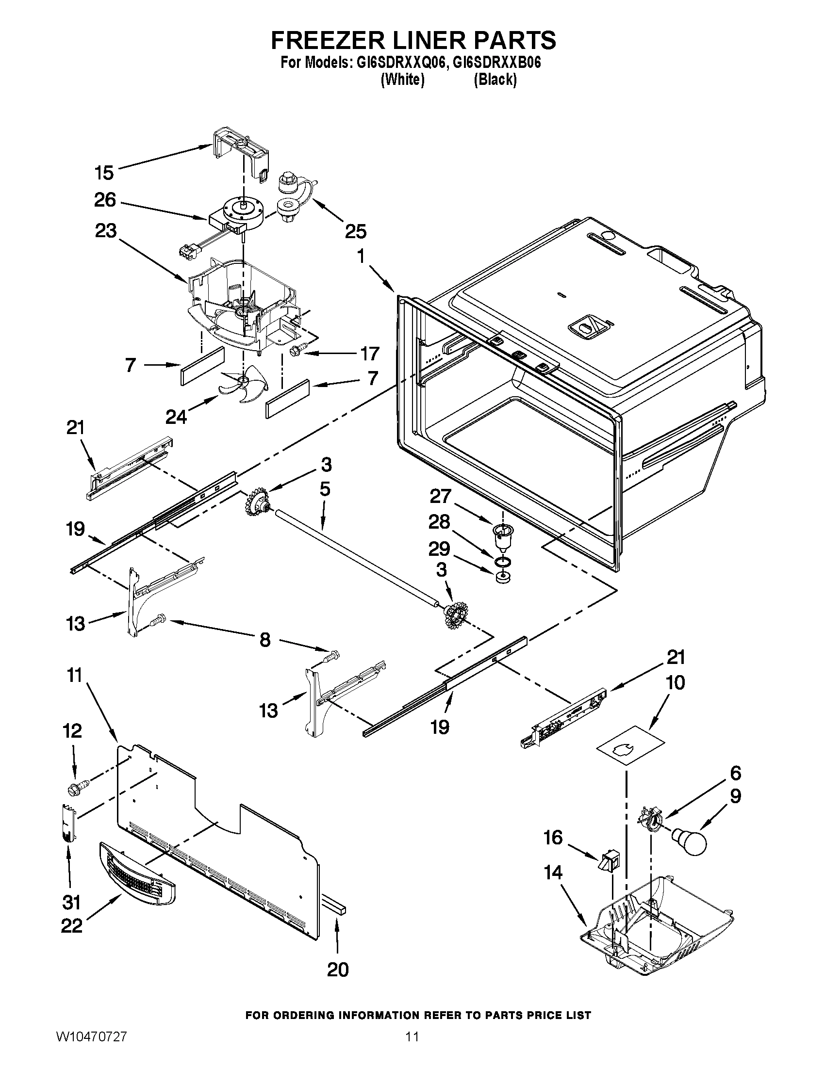 06 - FREEZER LINER PARTS