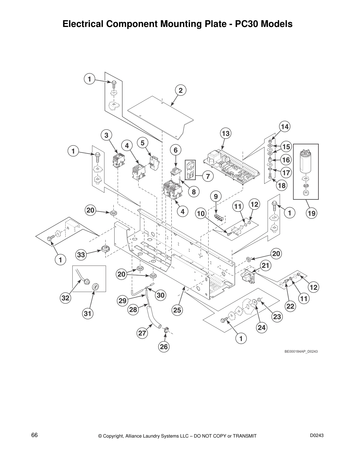 Electrical Component Mounting Plate - PC30 Models