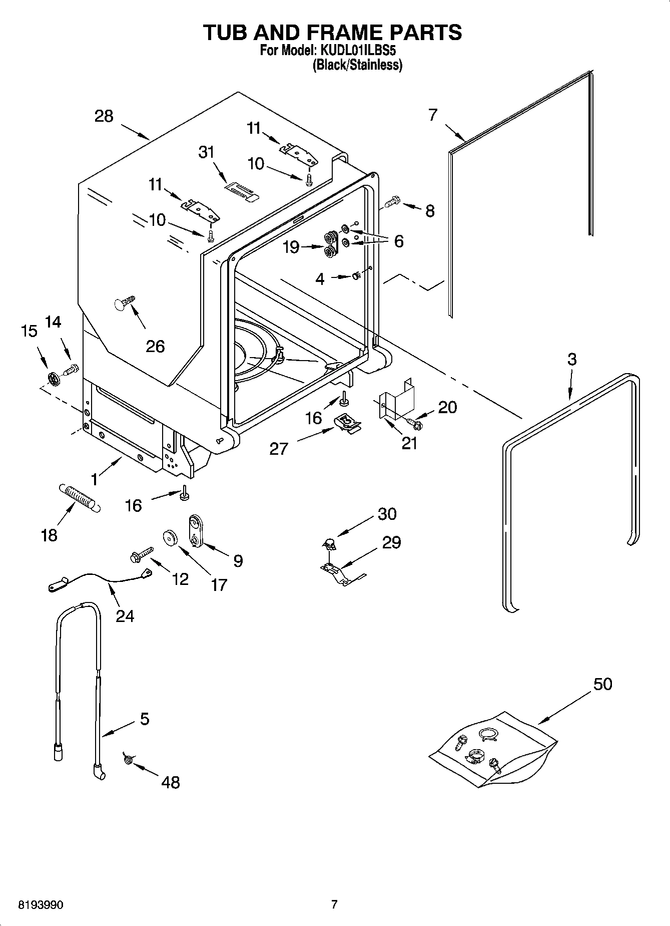 07 - TUB AND FRAME PARTS