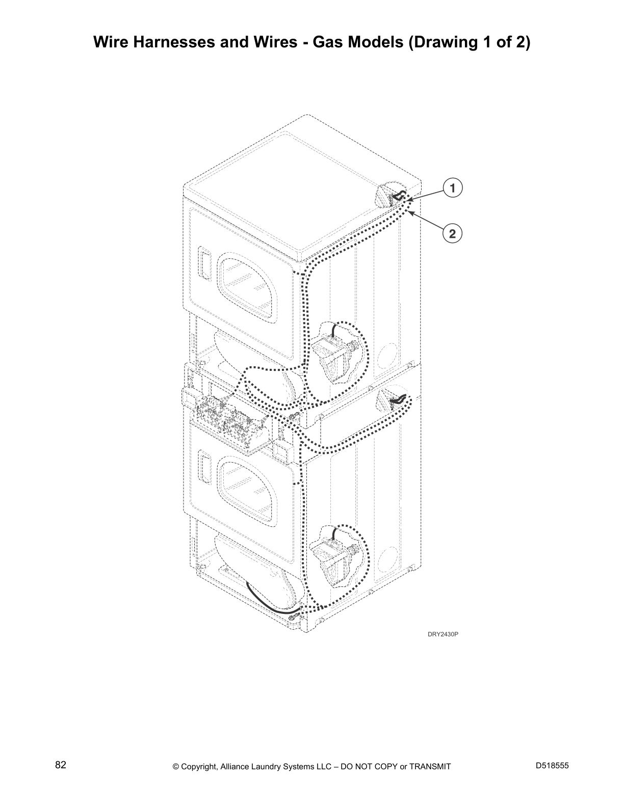 Wire Harnesses and Wires - Gas Models (Drawing 1 of 2)