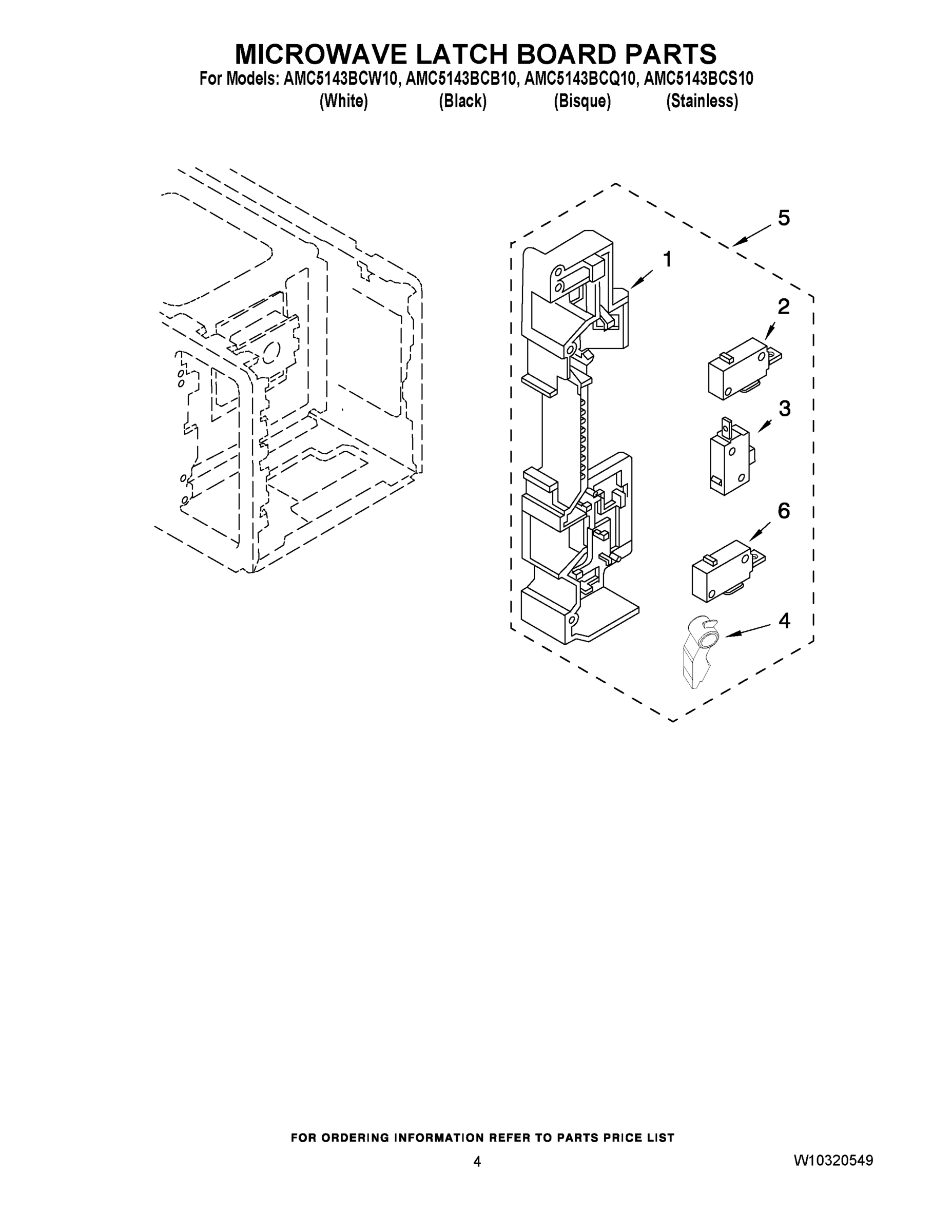 04 - MICROWAVE LATCH BOARD PARTS
