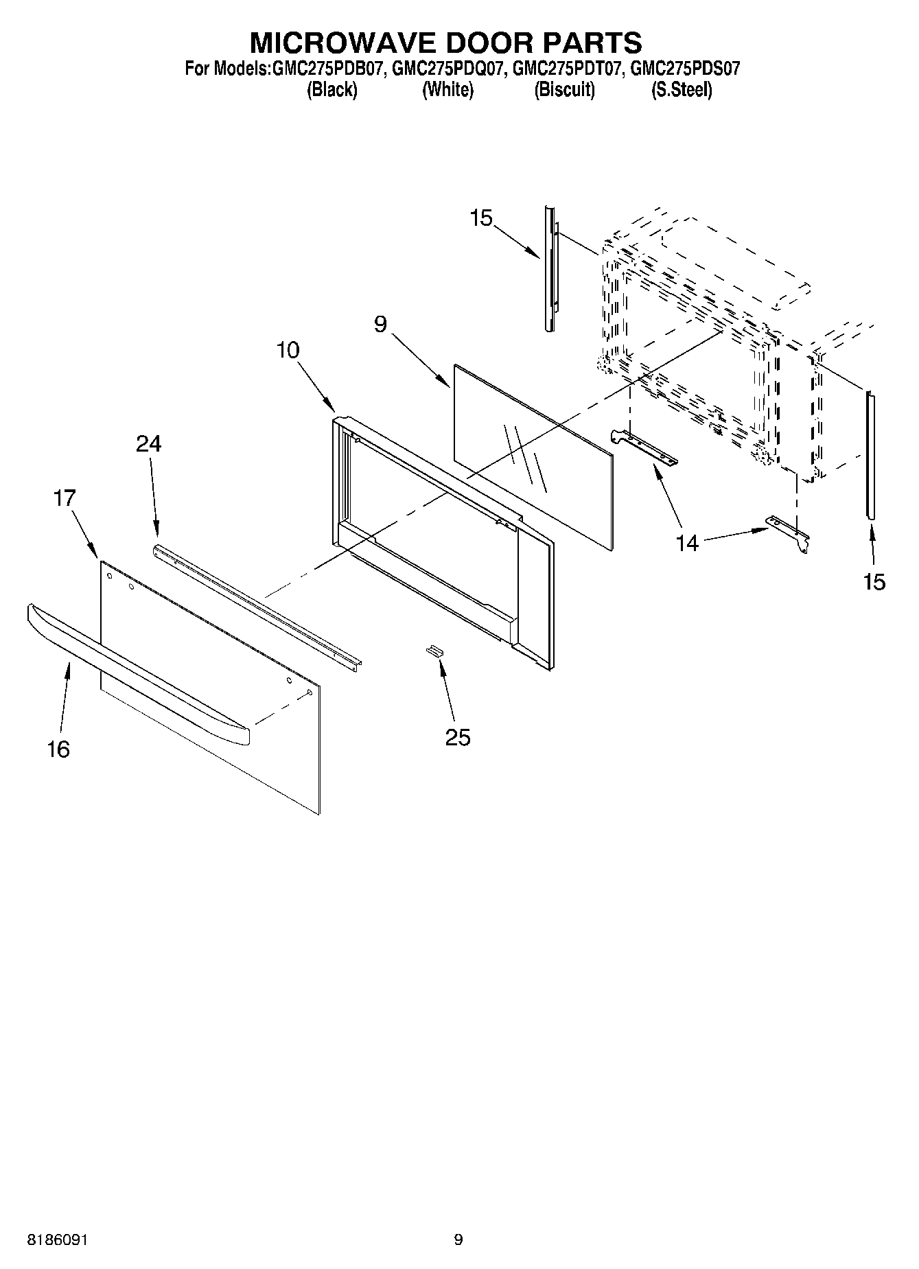 07 - MICROWAVE DOOR PARTS