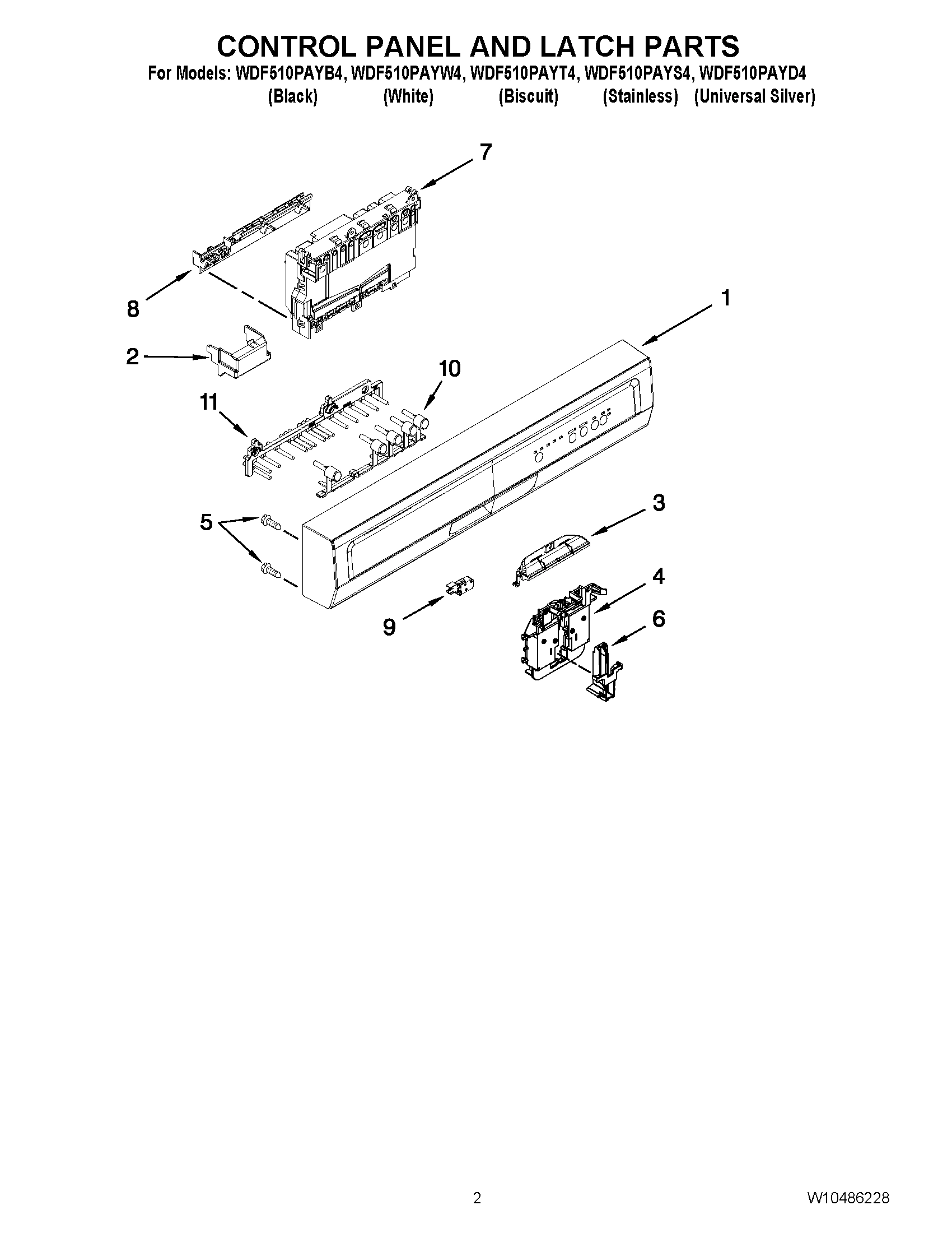 02 - CONTROL PANEL AND LATCH PARTS