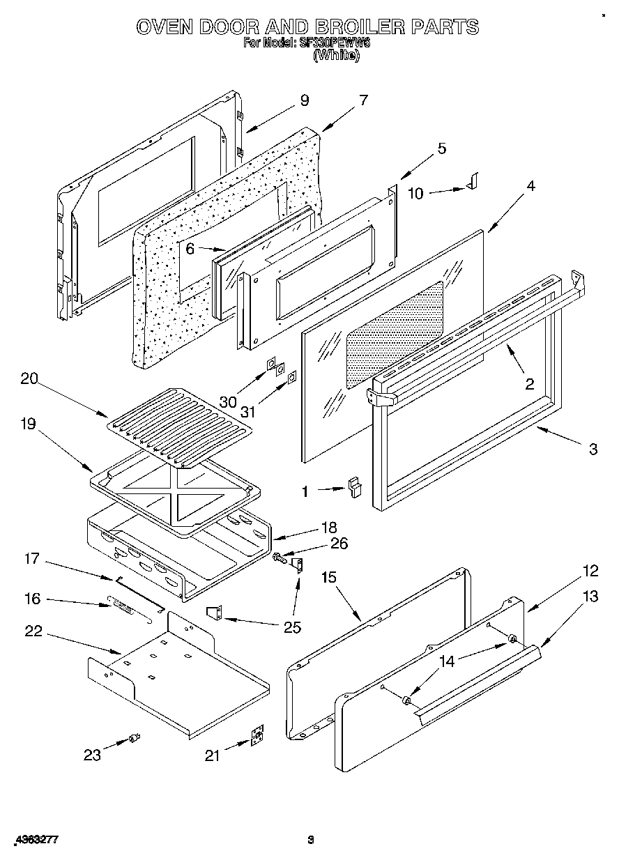 02 - OVEN DOOR AND BROILER