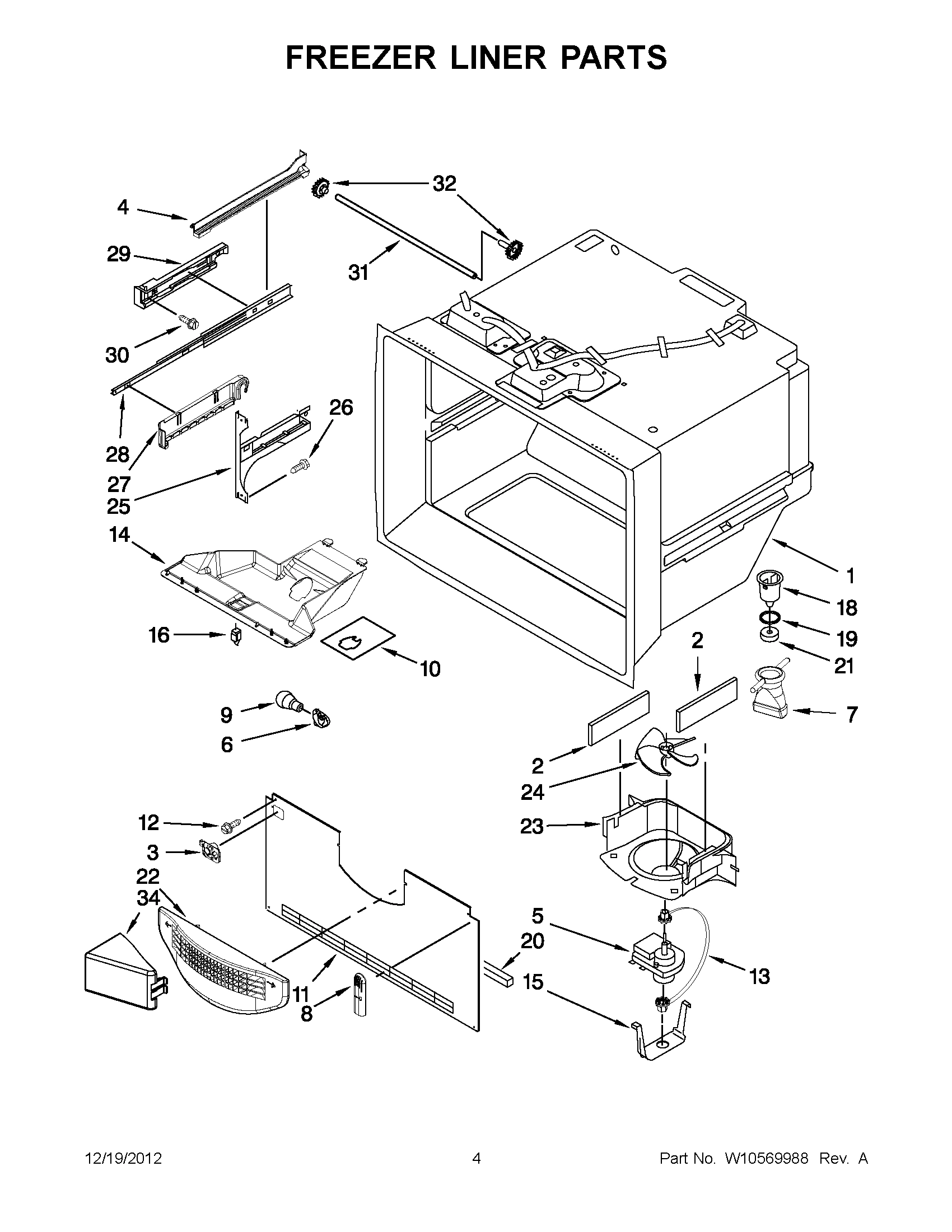 02 - FREEZER LINER PARTS