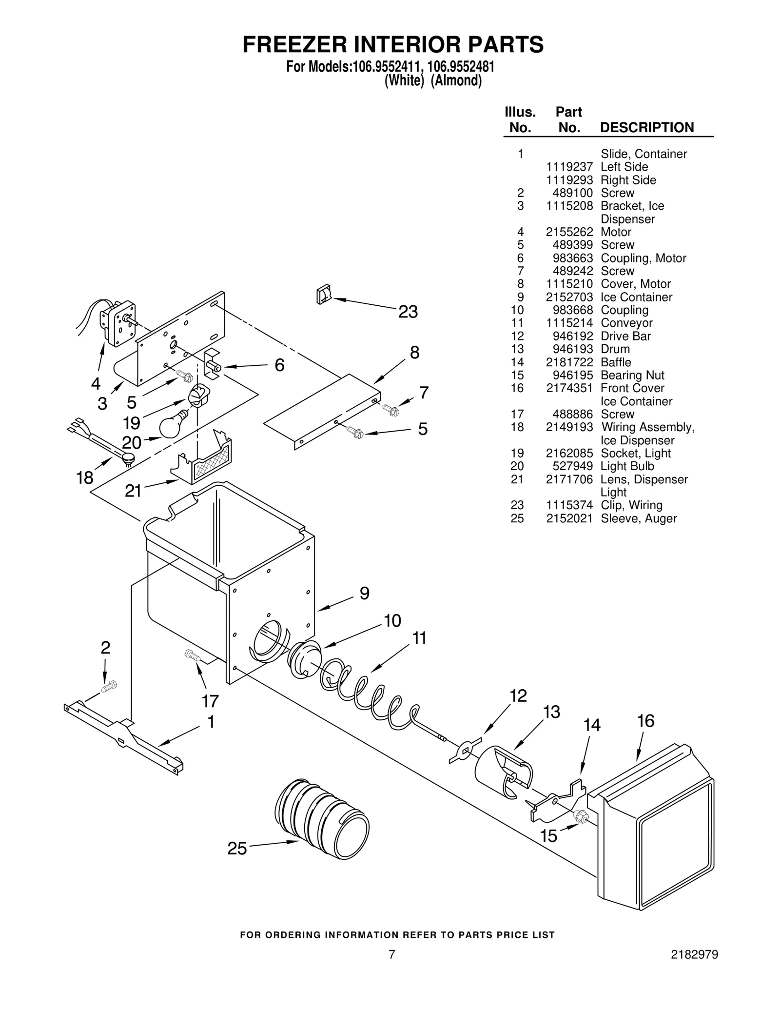 FREEZER INTERIOR PARTS