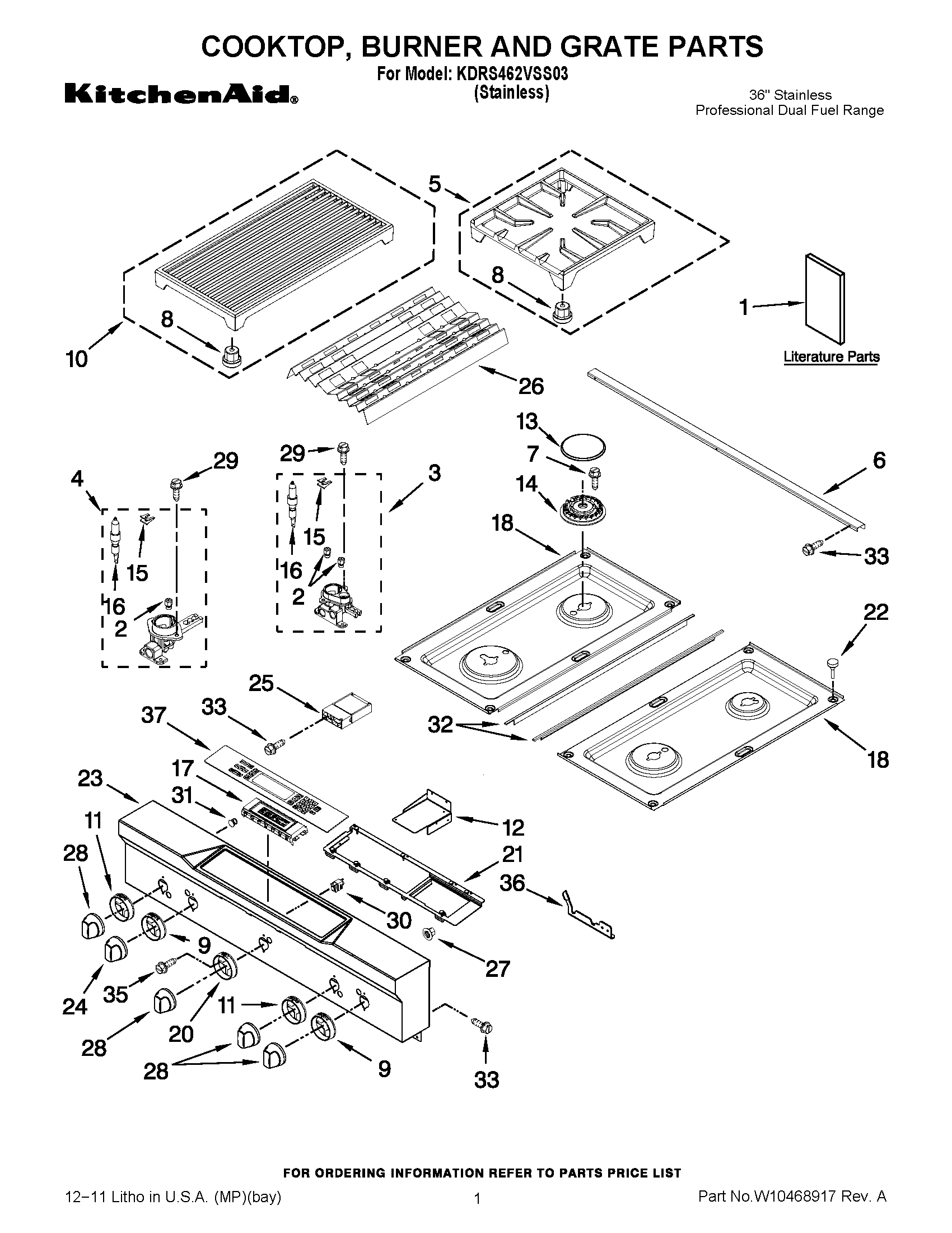 01 - COOKTOP, BURNER AND GRATE PARTS