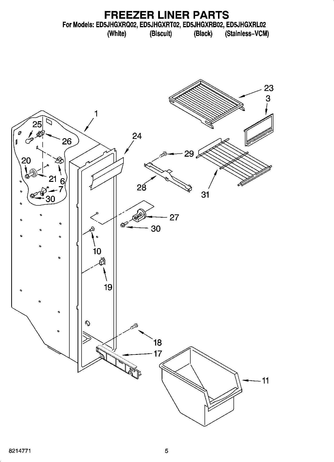 04 - FREEZER LINER PARTS