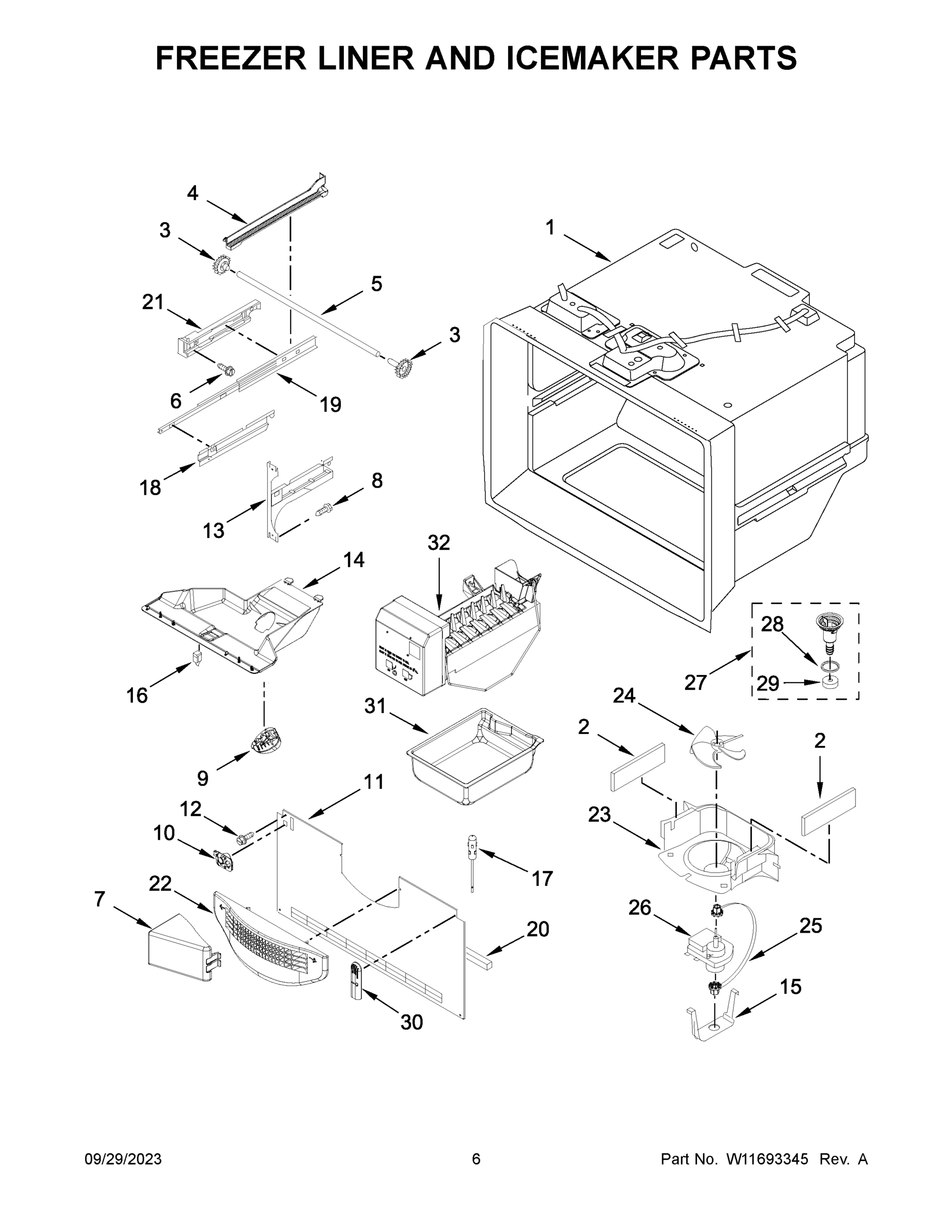 04 - FREEZER LINER AND ICEMAKER PARTS