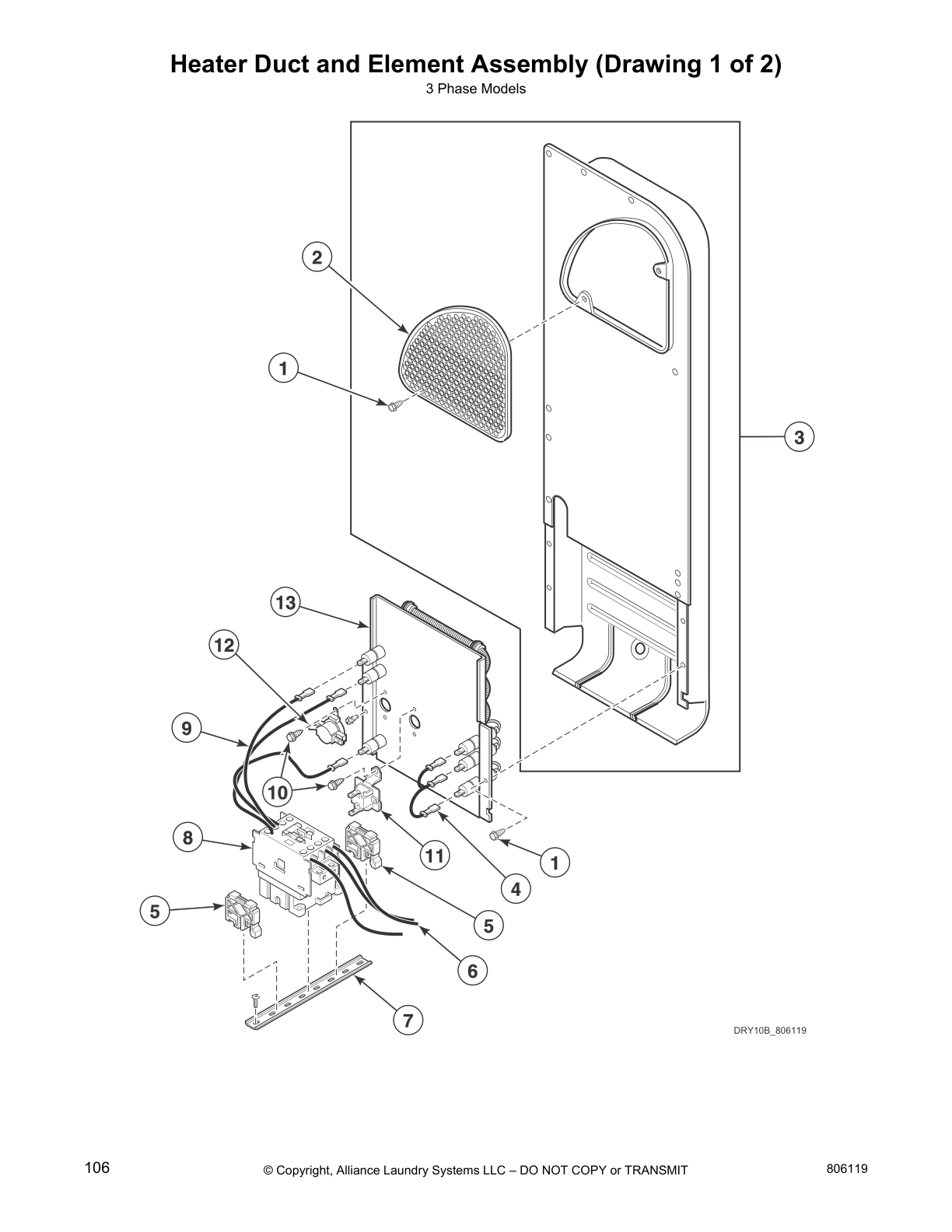 Heater Duct and Element Assembly (Drawing 1 of 2)