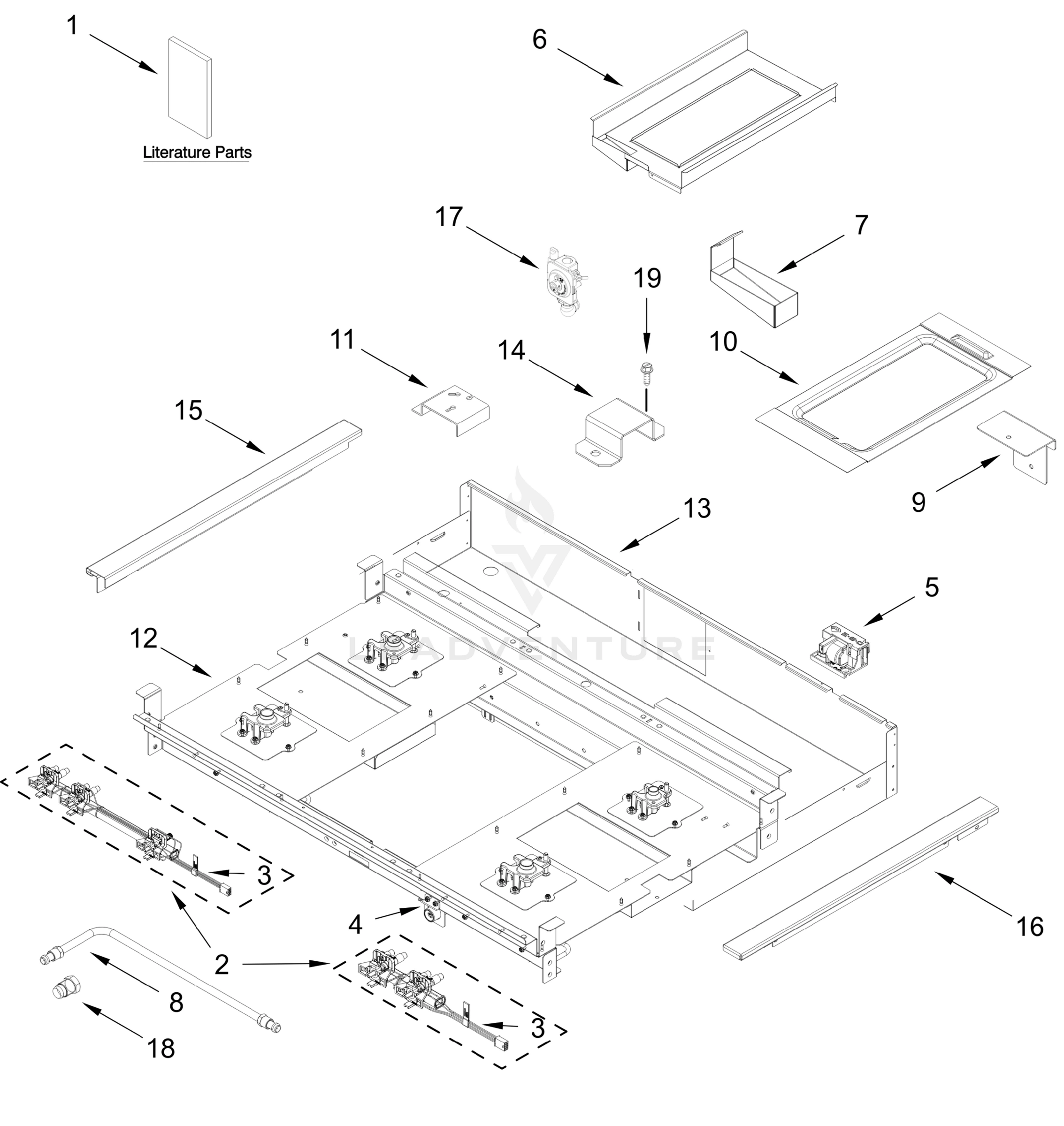BURNER BOX AND GRILL PARTS