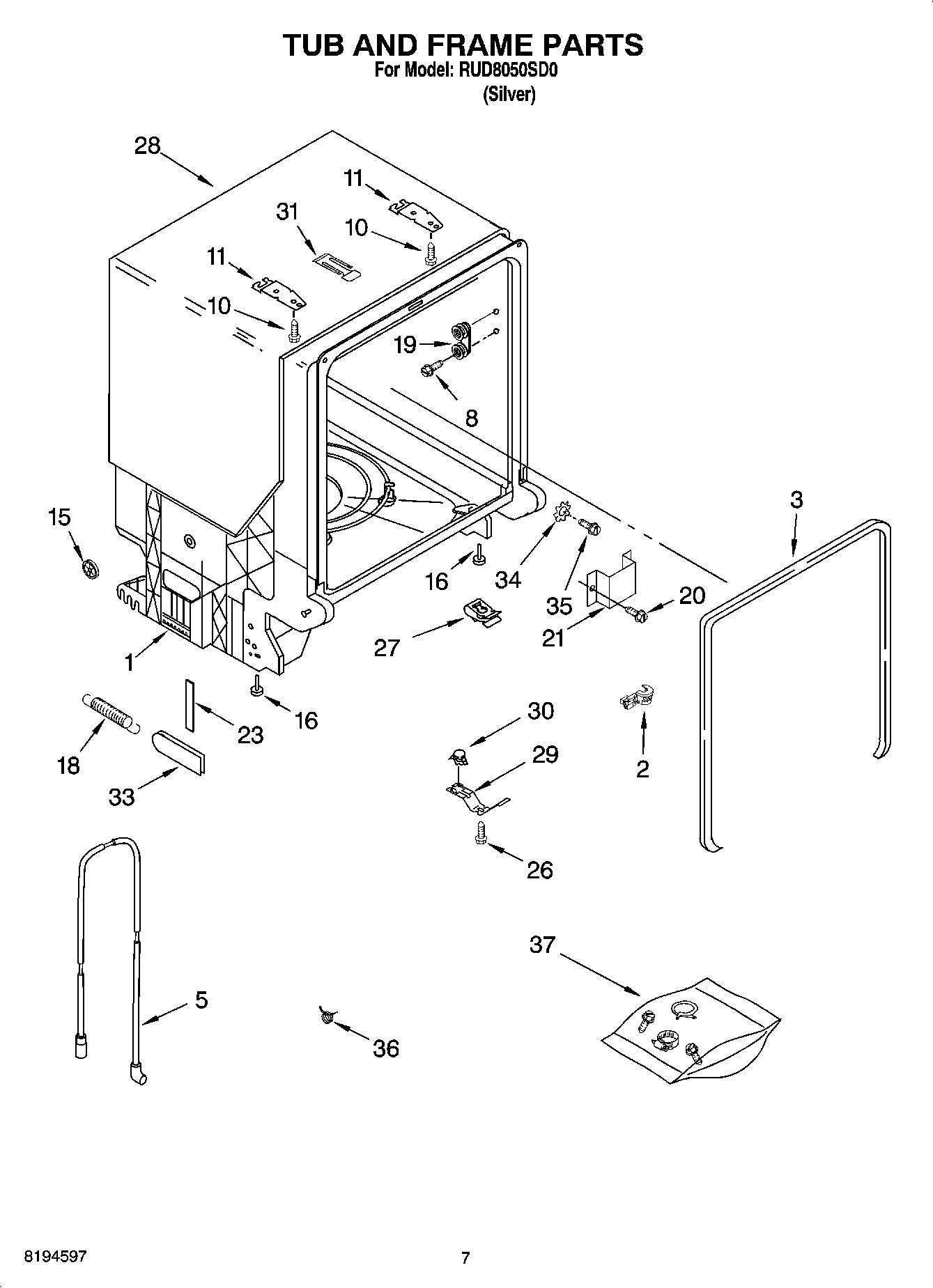 07 - TUB AND FRAME PARTS