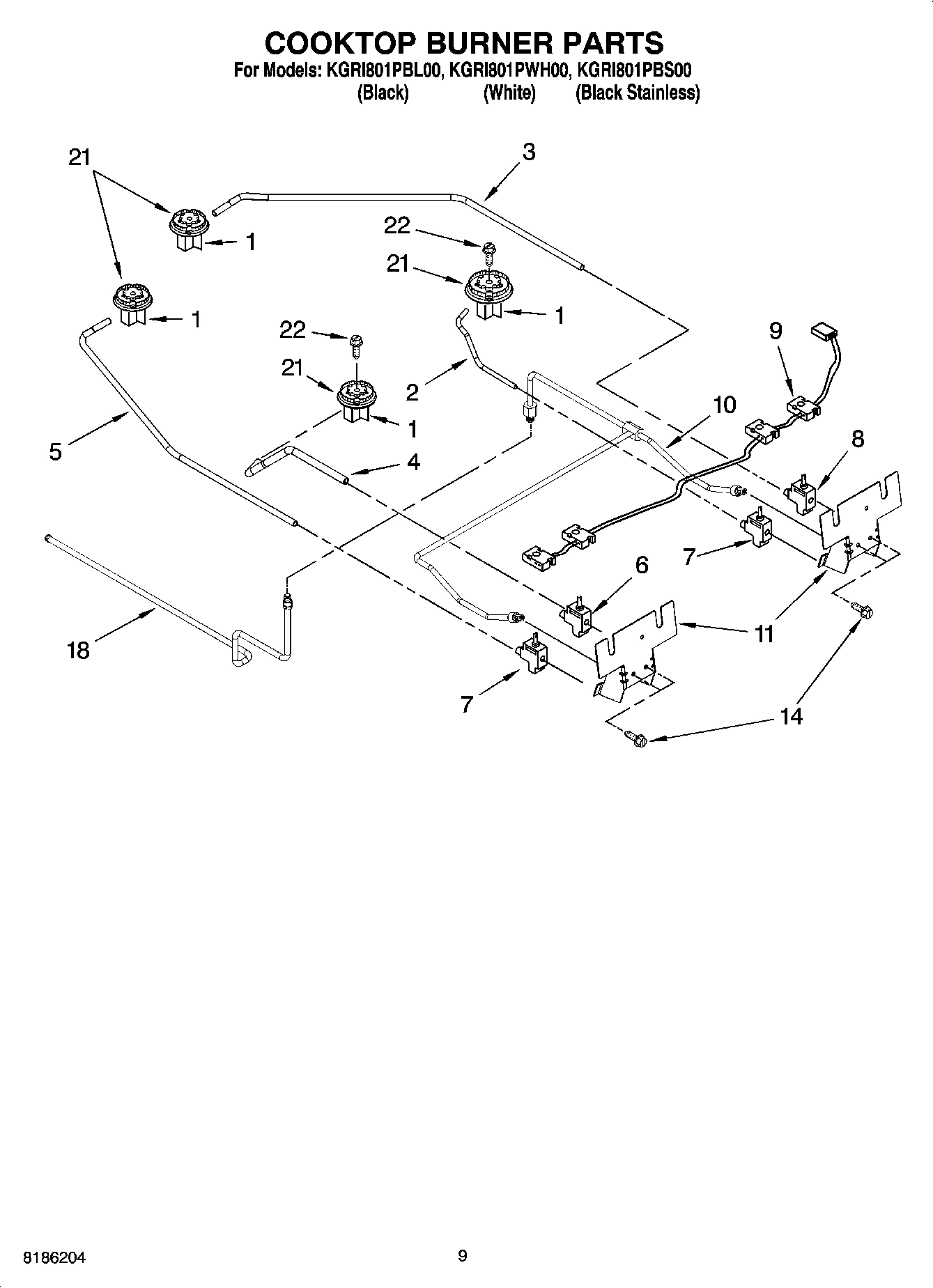 07 - COOKTOP BURNER PARTS, OPTIONAL PARTS
