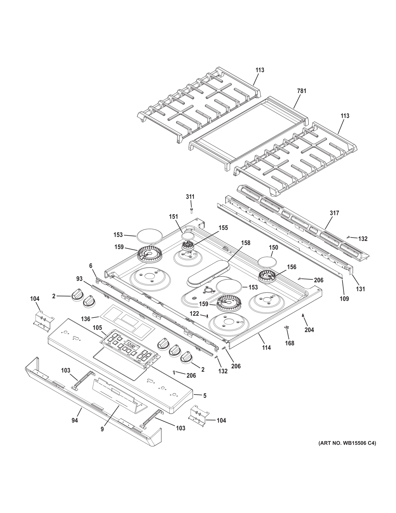 CONTROL PANEL & COOKTOP