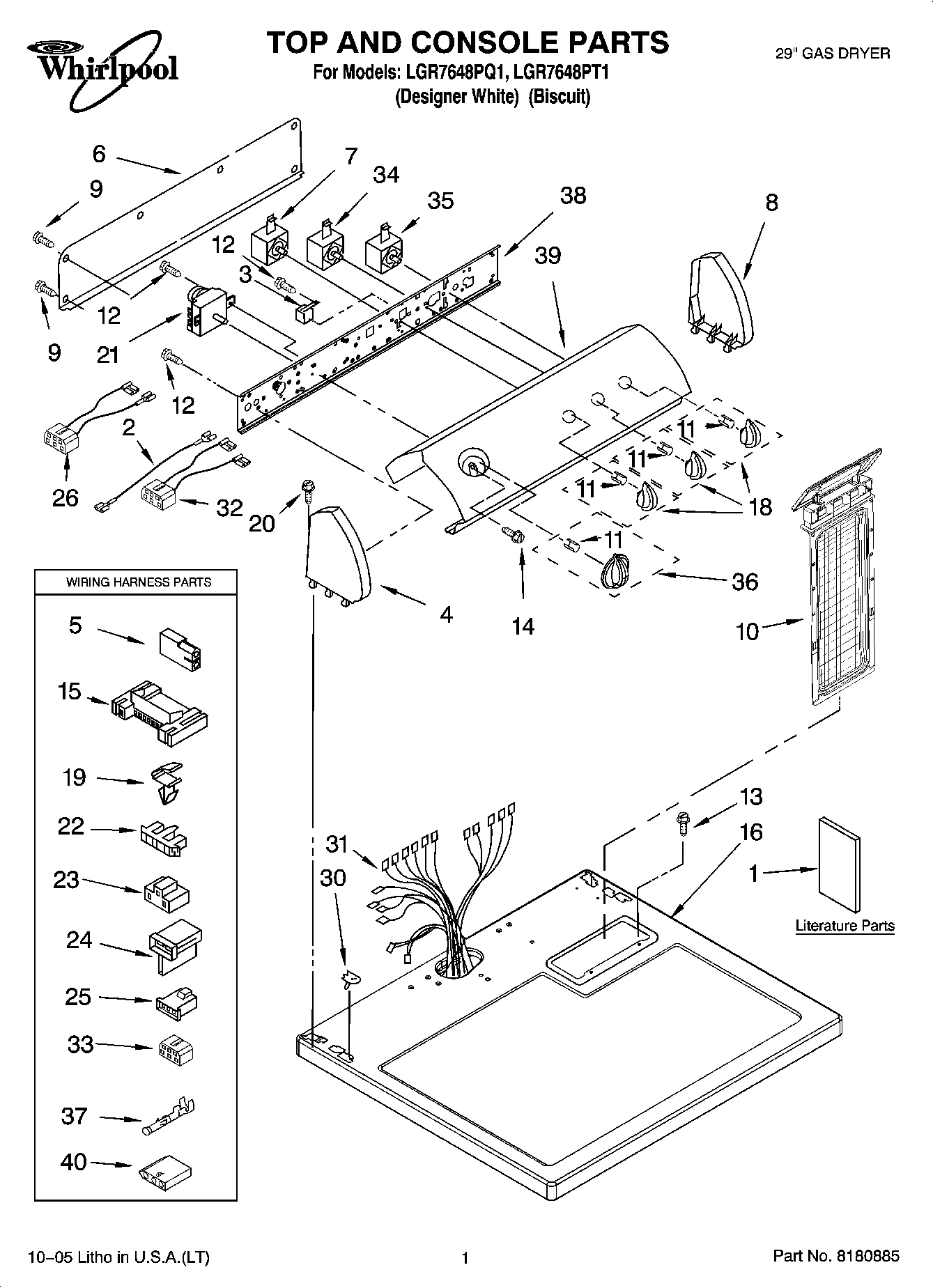 01 - TOP AND CONSOLE PARTS
