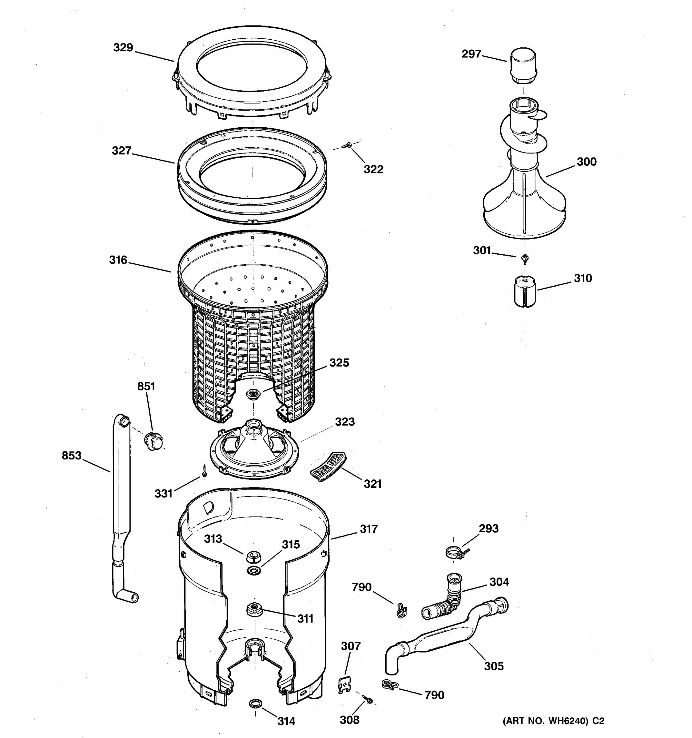 TUB, BASKET & AGITATOR