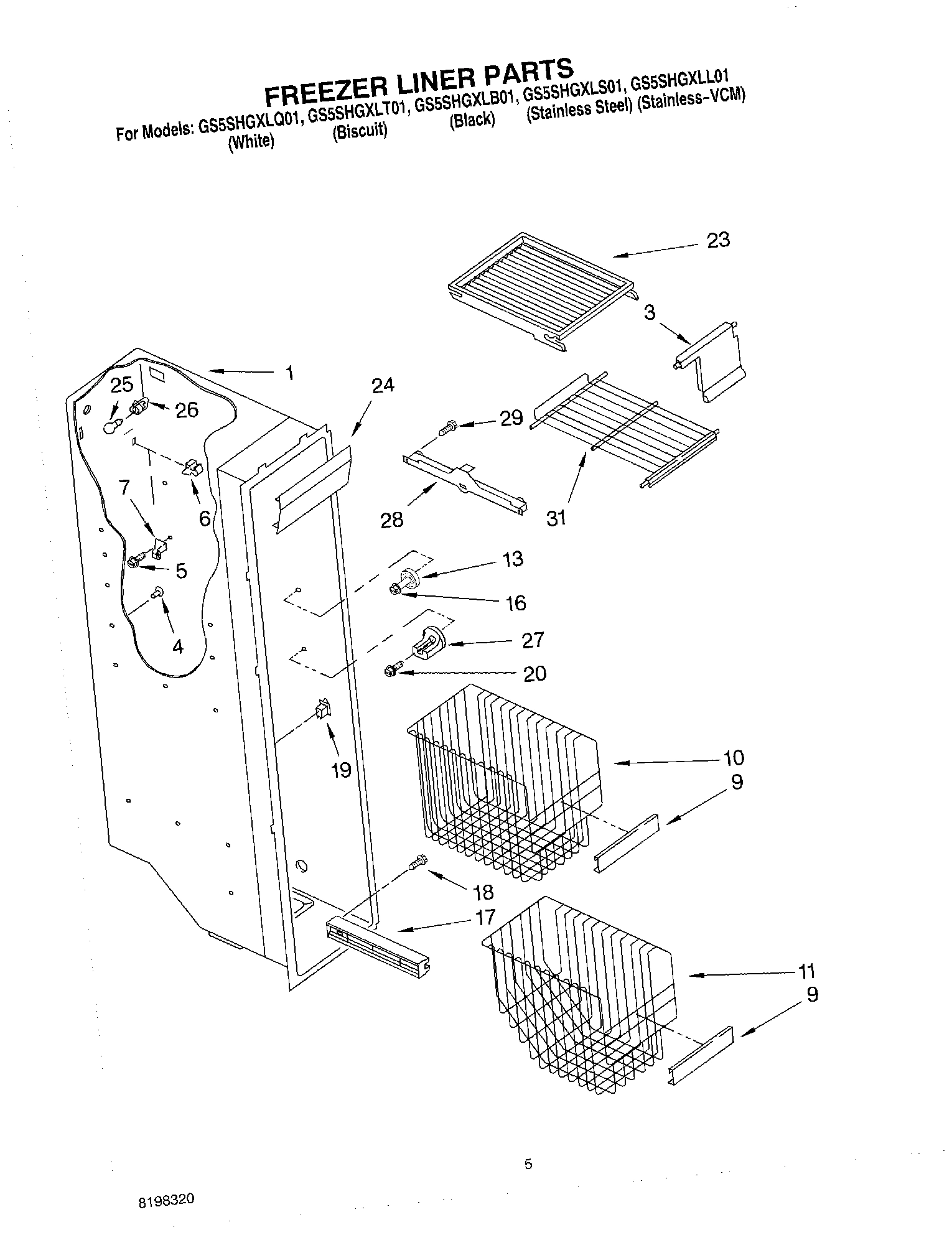04 - FREEZER LINER PARTS