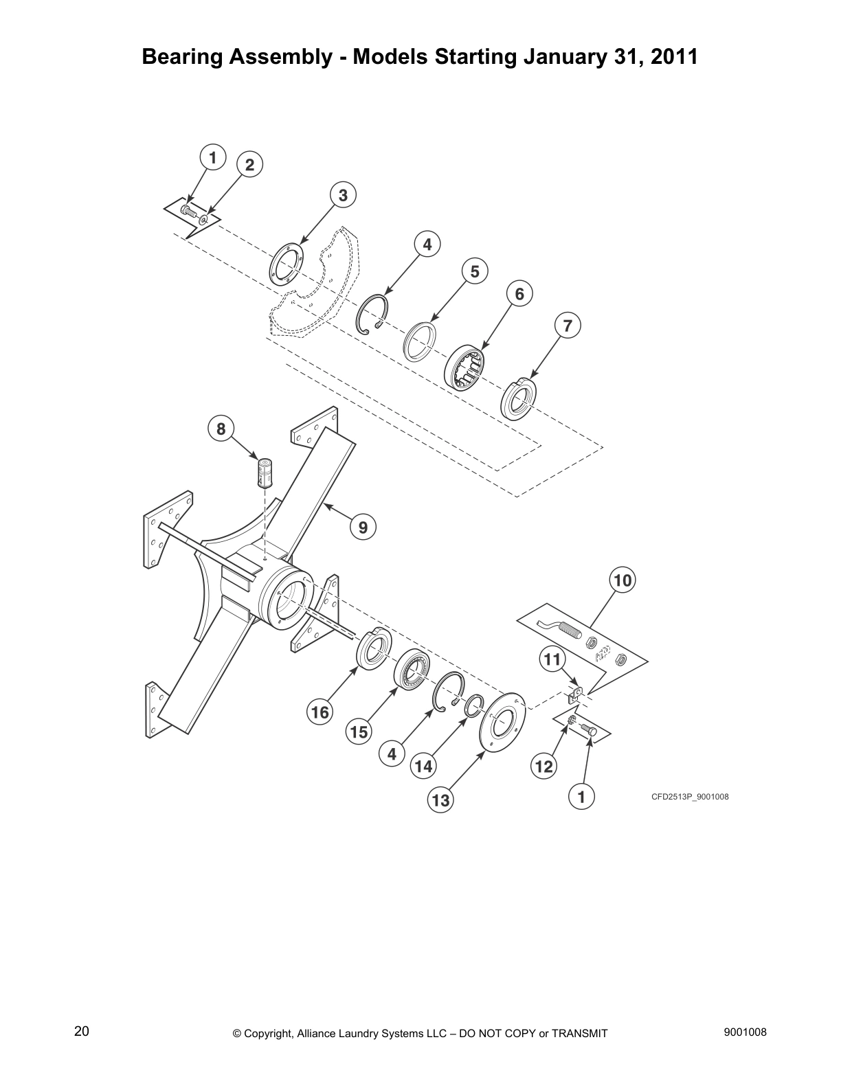 Bearing Assembly - Models Starting January 31, 2011