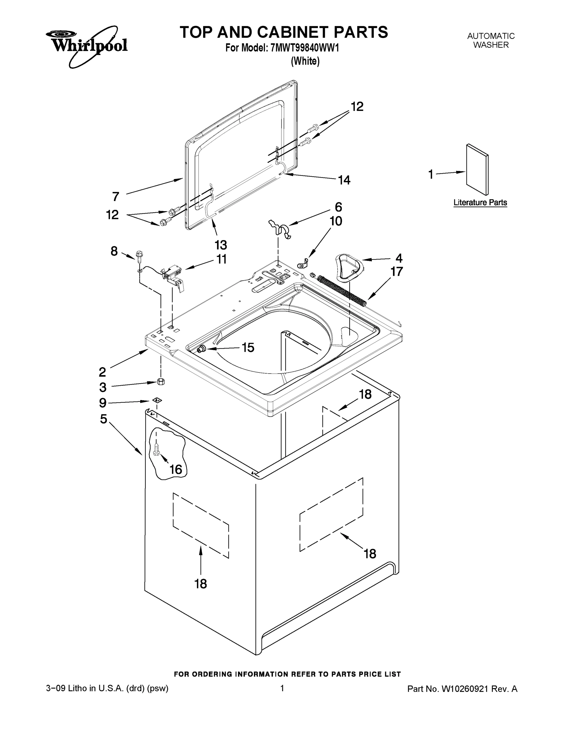 01 - TOP AND CABINET PARTS