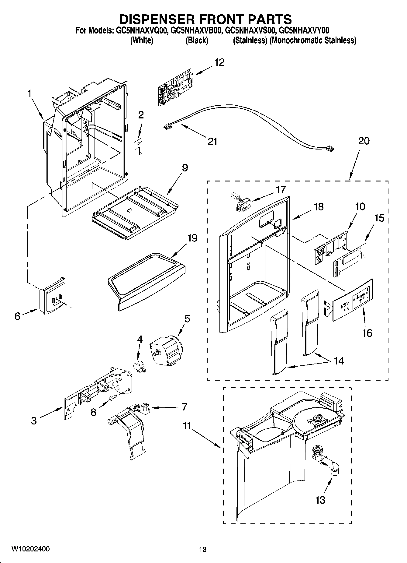 08 - DISPENSER FRONT PARTS