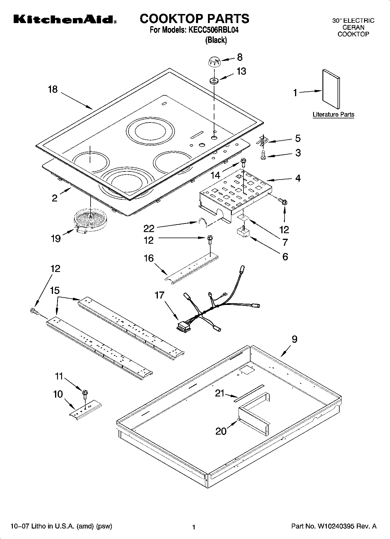 01 - COOKTOP PARTS, OPTIONAL PARTS
