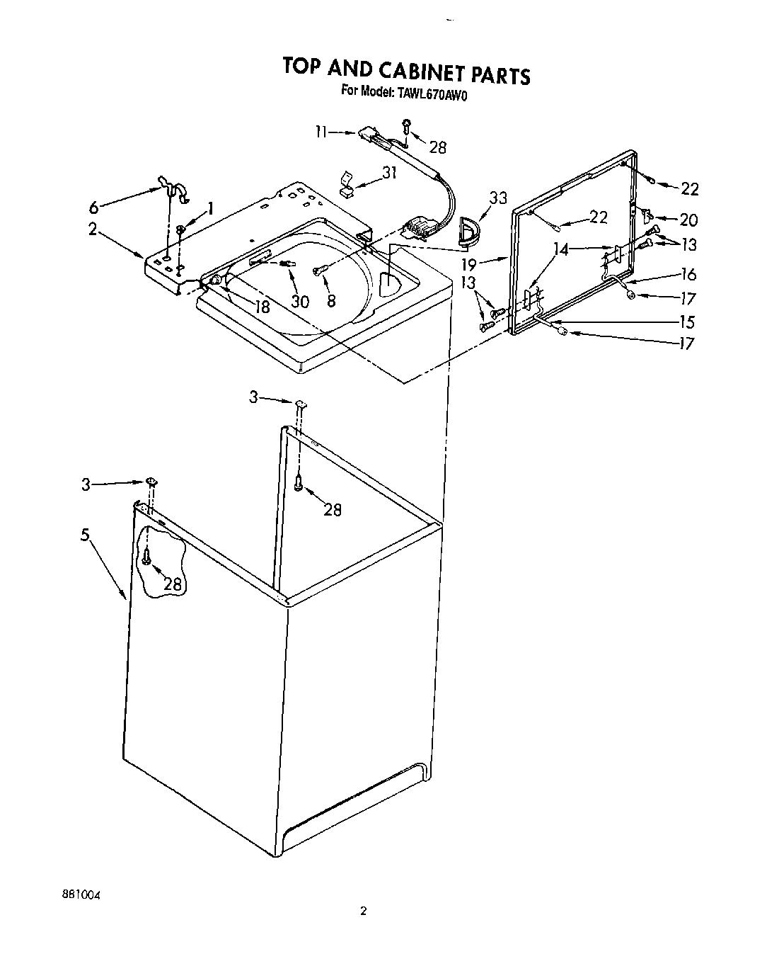 02 - TOP AND CABINET, LIT/OPTIONAL