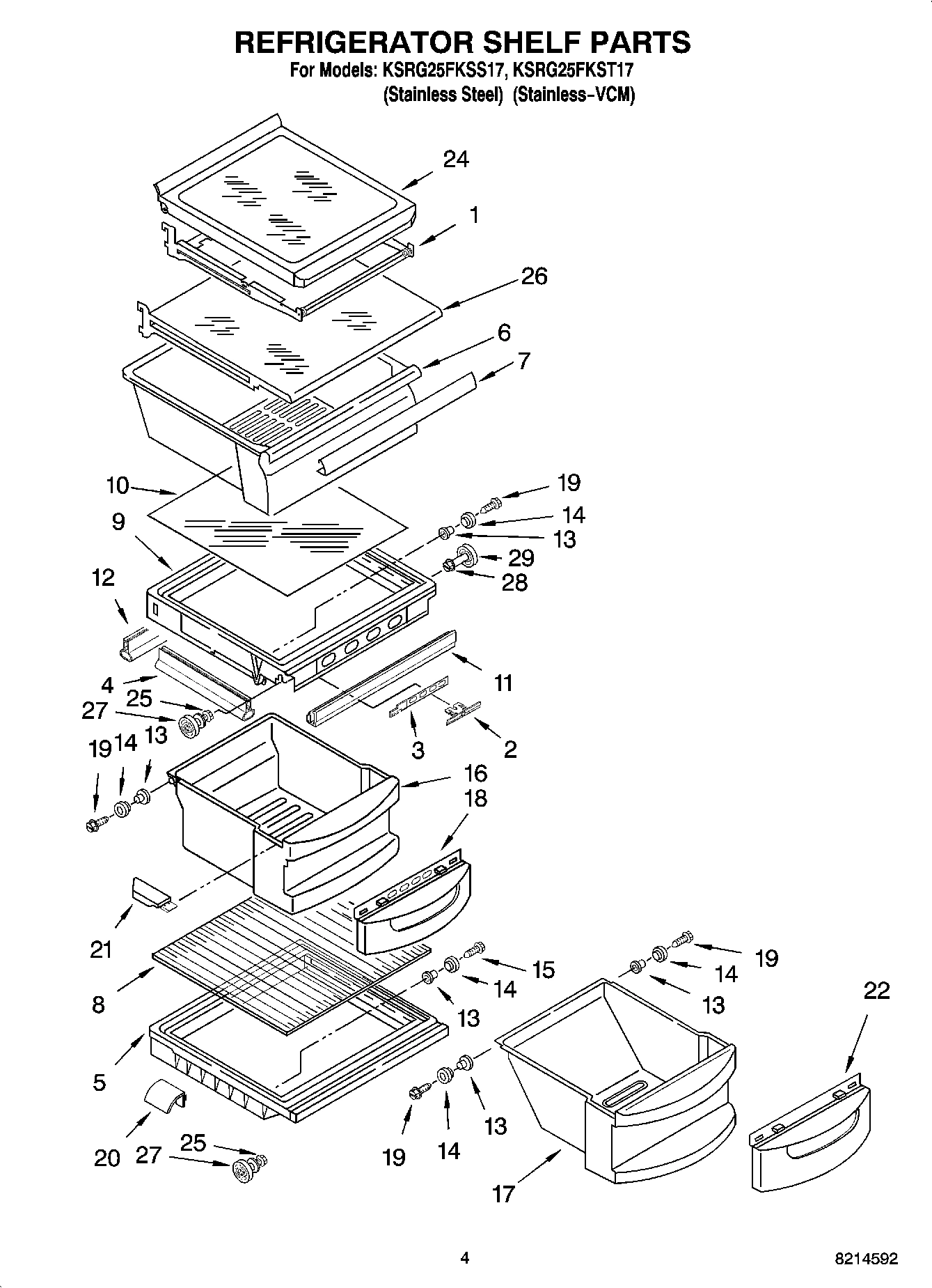 03 - REFRIGERATOR SHELF PARTS