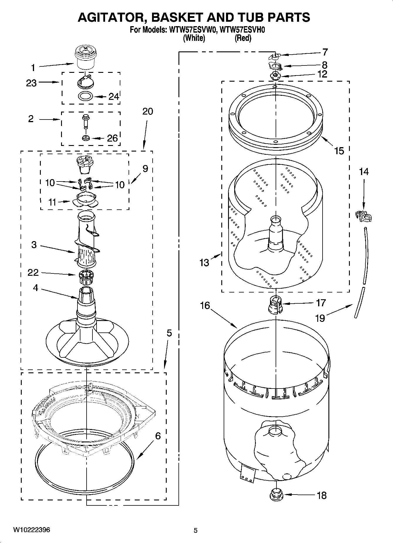 03 - AGITATOR, BASKET AND TUB PARTS