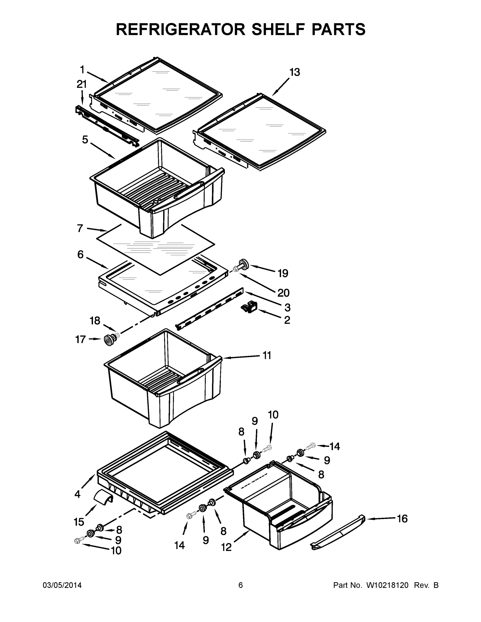04 - REFRIGERATOR SHELF PARTS