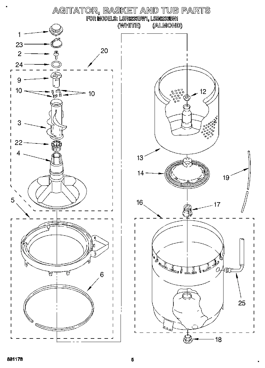 04 - AGITATOR, BASKET AND TUB