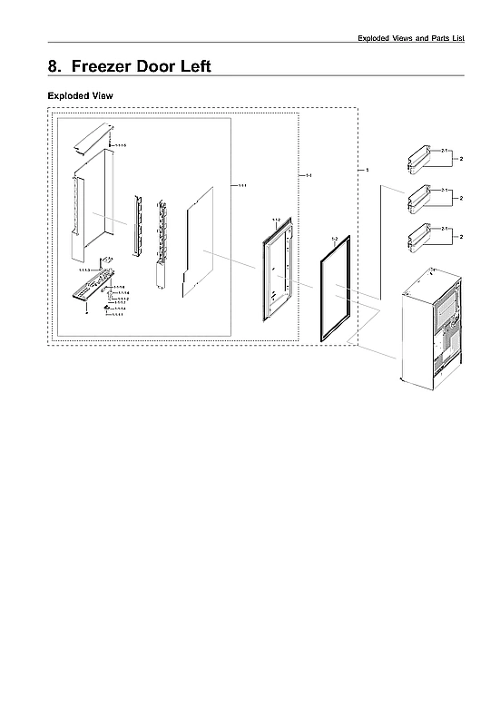 Left Freezer Door Parts
