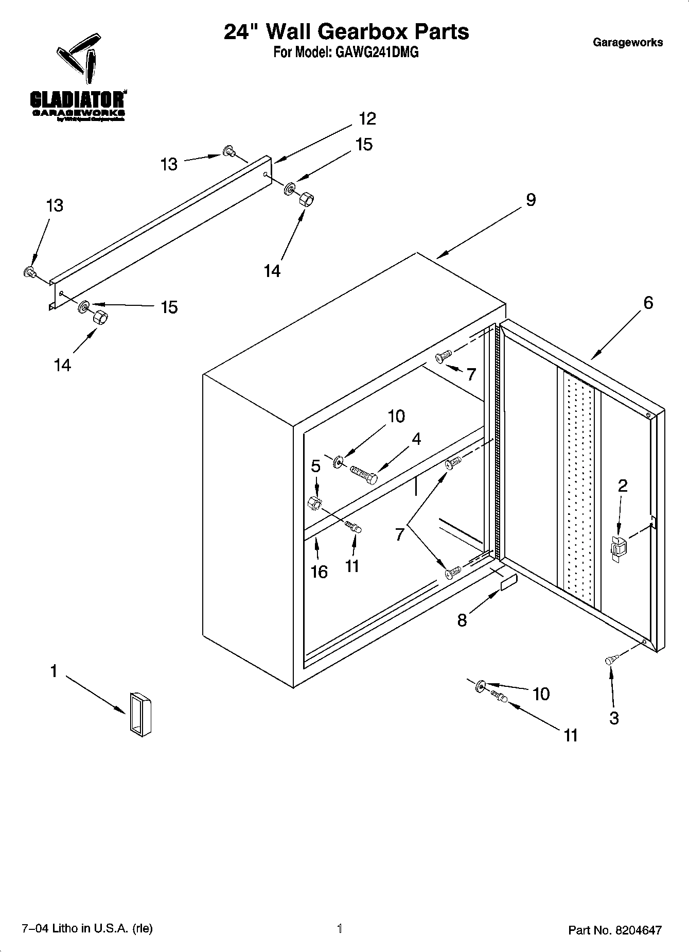 01 - 24`` Wall Gearbox Parts