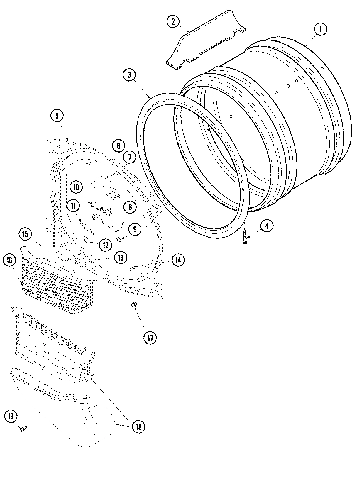 04 - FRONT BULKHEAD, AIR DUCT & DRUM