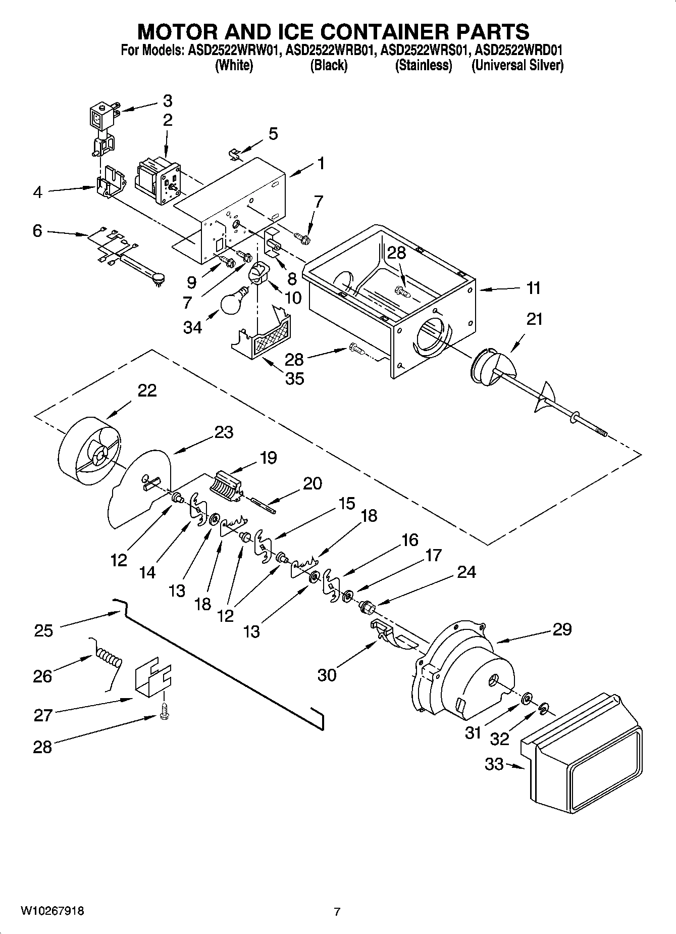 05 - MOTOR AND ICE CONTAINER PARTS
